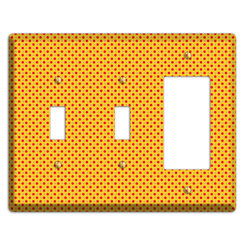 Orange with Maroon Tiny Polka Dots 2 Toggle / Rocker Wallplate