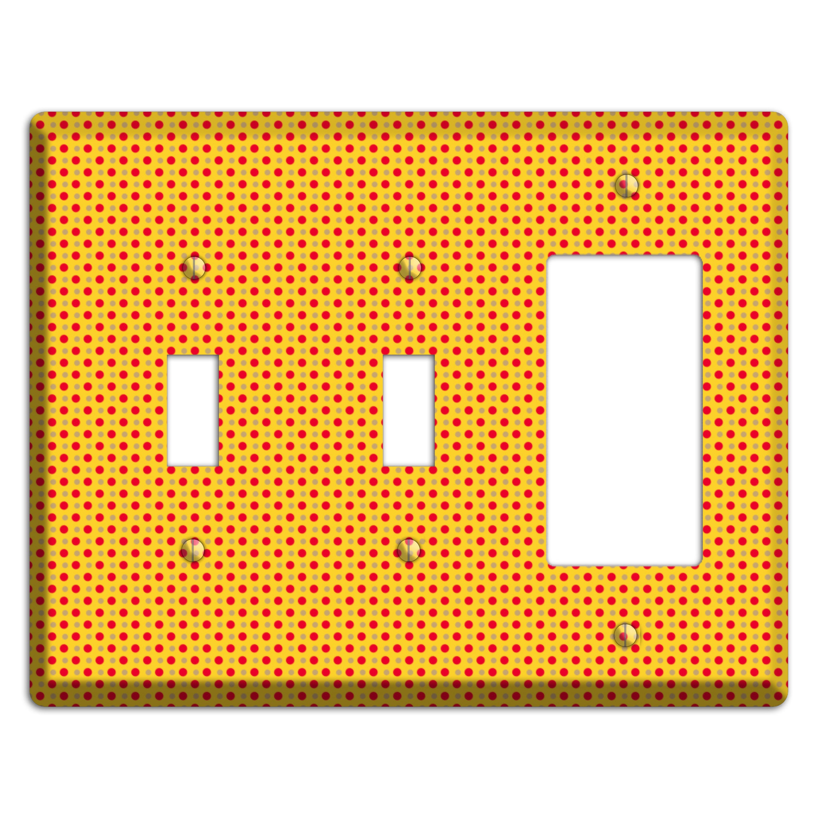 Orange with Maroon Tiny Polka Dots 2 Toggle / Rocker Wallplate