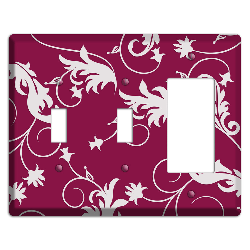 Fuschia Victorian Sprig 2 Toggle / Rocker Wallplate