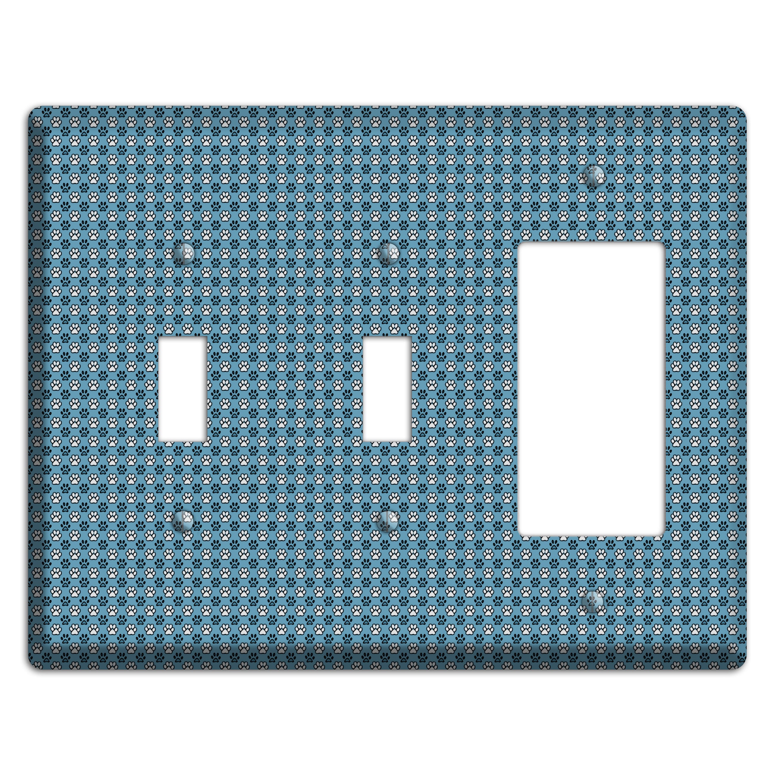 Blue Paw Prints 2 Toggle / Rocker Wallplate