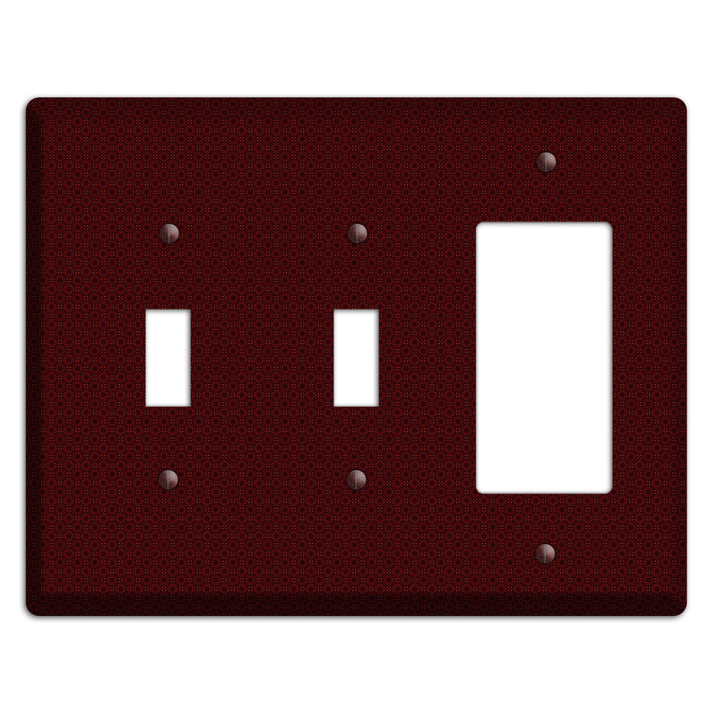 Maroon Tiny Checkered Foulard 2 Toggle / Rocker Wallplate