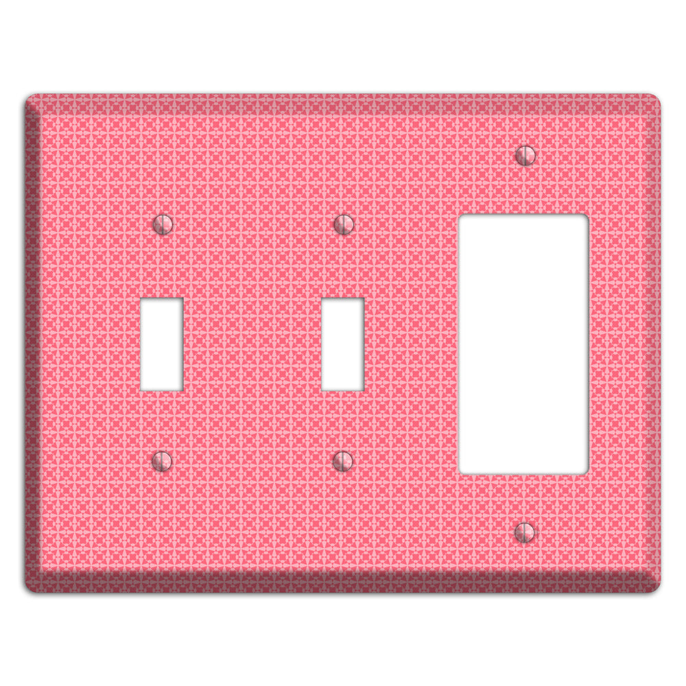 Multi Pink Tiled Arabesque 2 Toggle / Rocker Wallplate