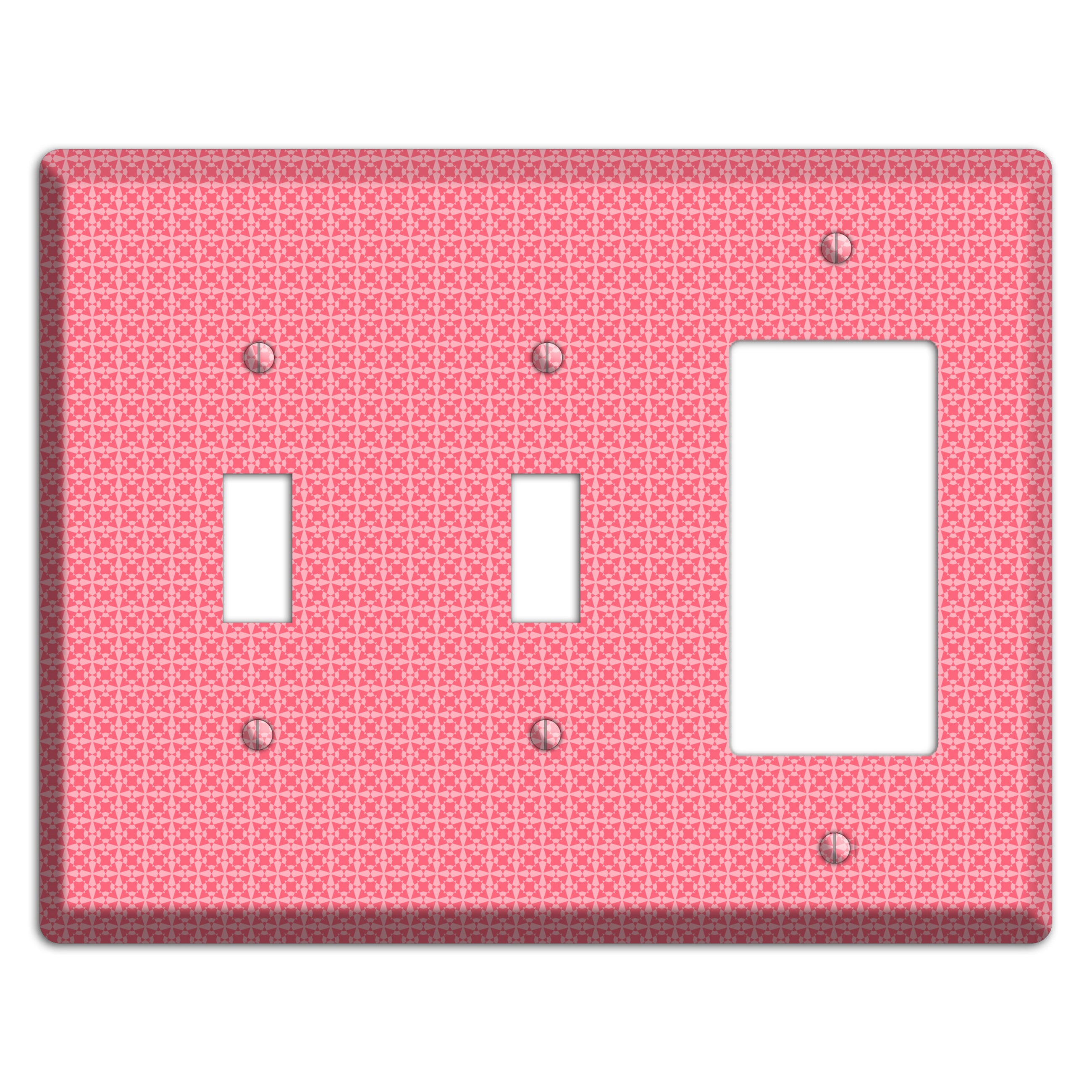 Multi Pink Tiled Arabesque 2 Toggle / Rocker Wallplate