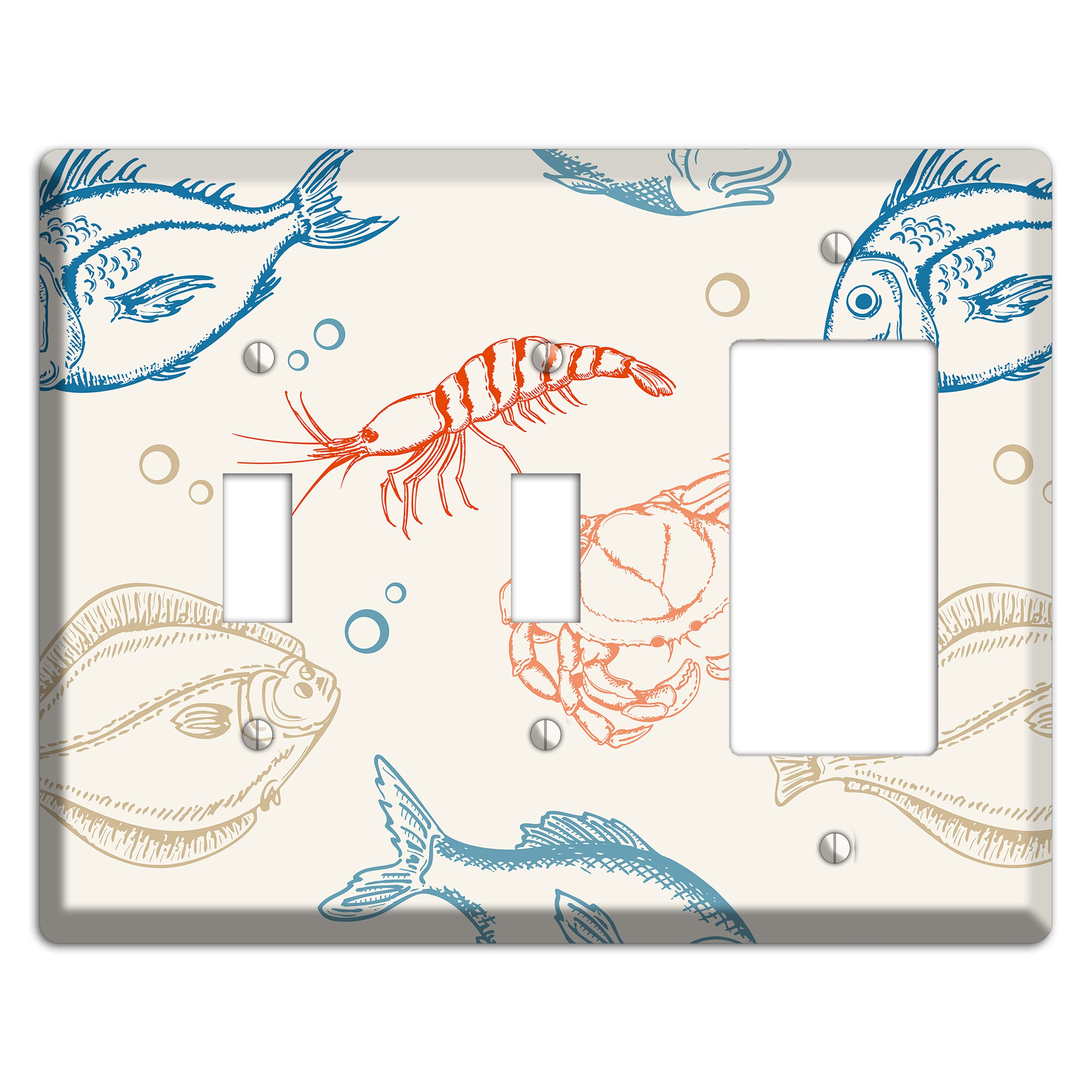 Mixed Sea Life Style 1 2 Toggle / Rocker Wallplate