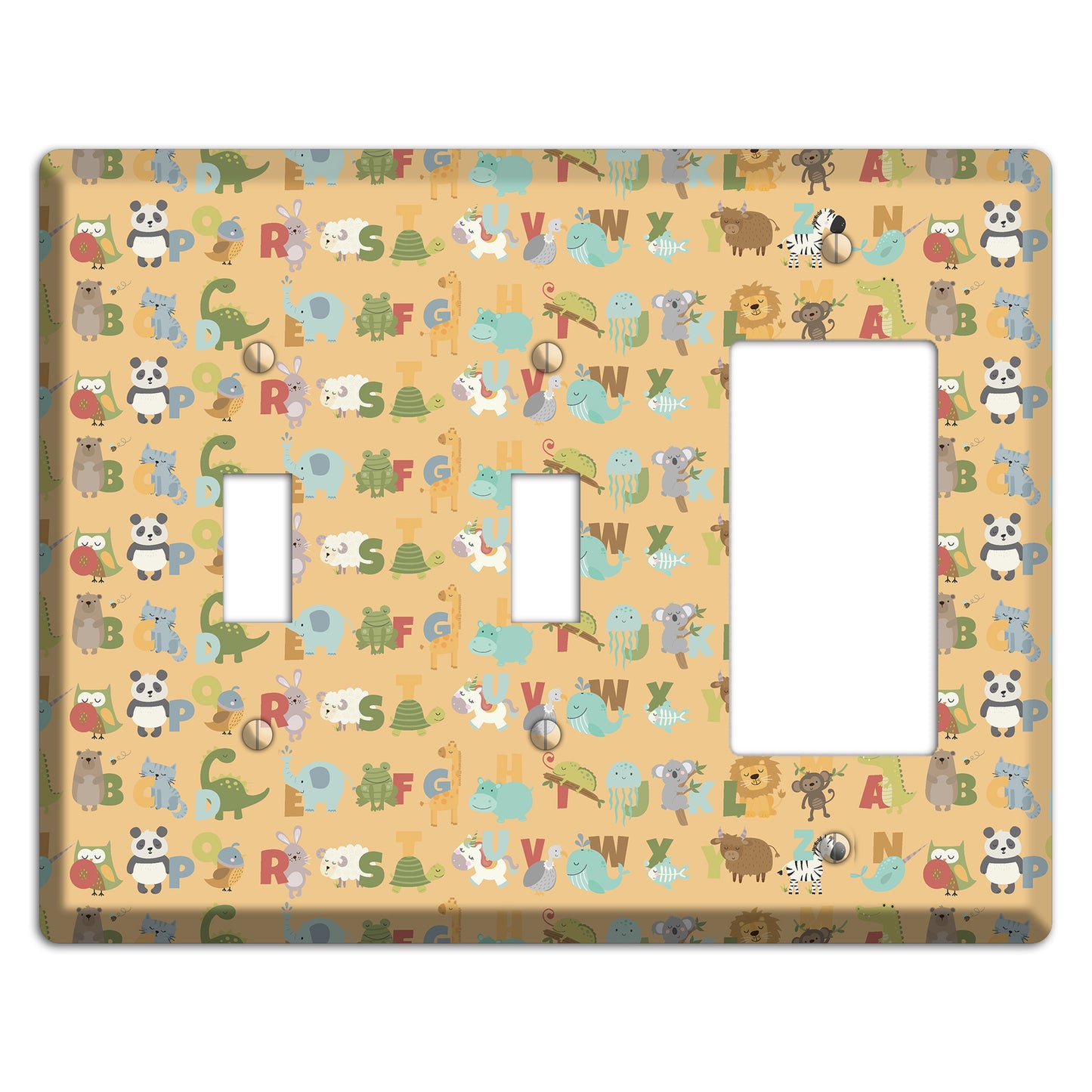 Animal Alphabet 1 2 Toggle / Rocker Wallplate