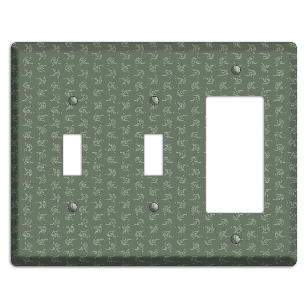 Moss Tiny Trefoil Cartouche 2 Toggle / Rocker Wallplate