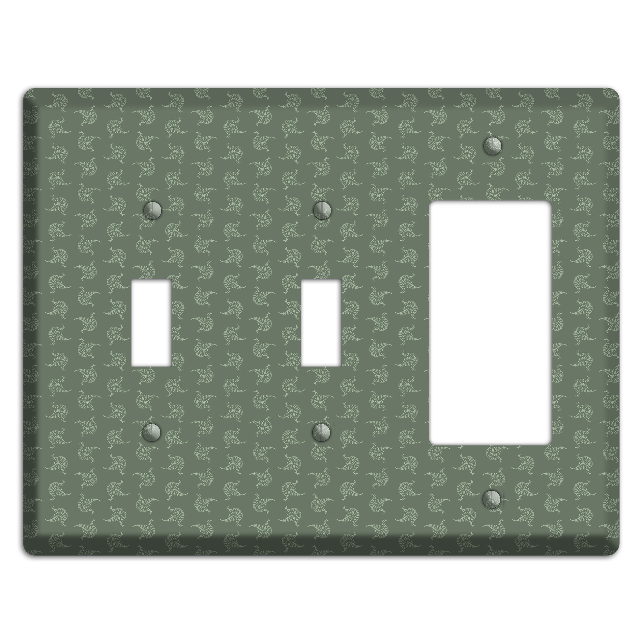 Moss Tiny Trefoil Cartouche 2 Toggle / Rocker Wallplate