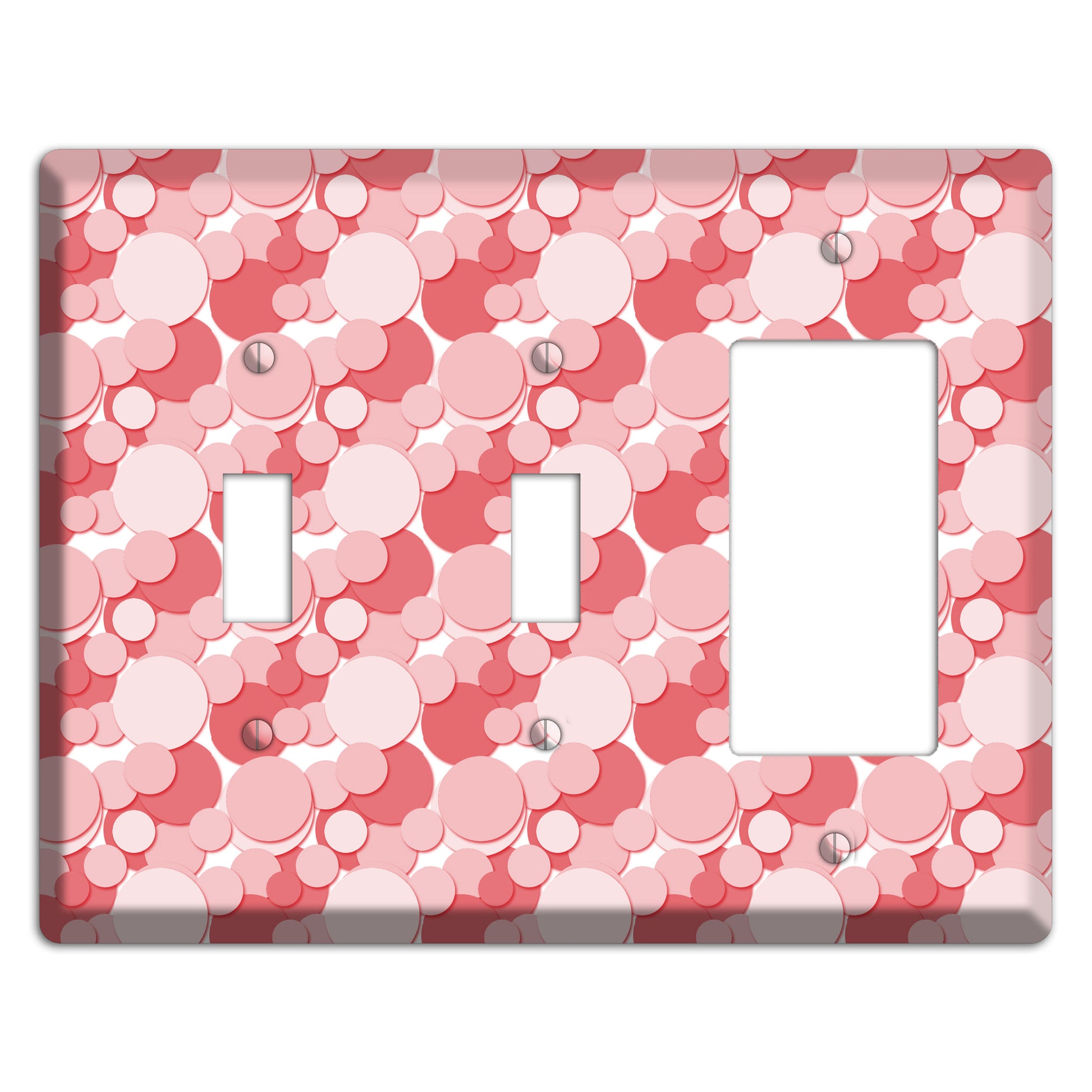 Multi Pink Bubble Dots 2 Toggle / Rocker Wallplate
