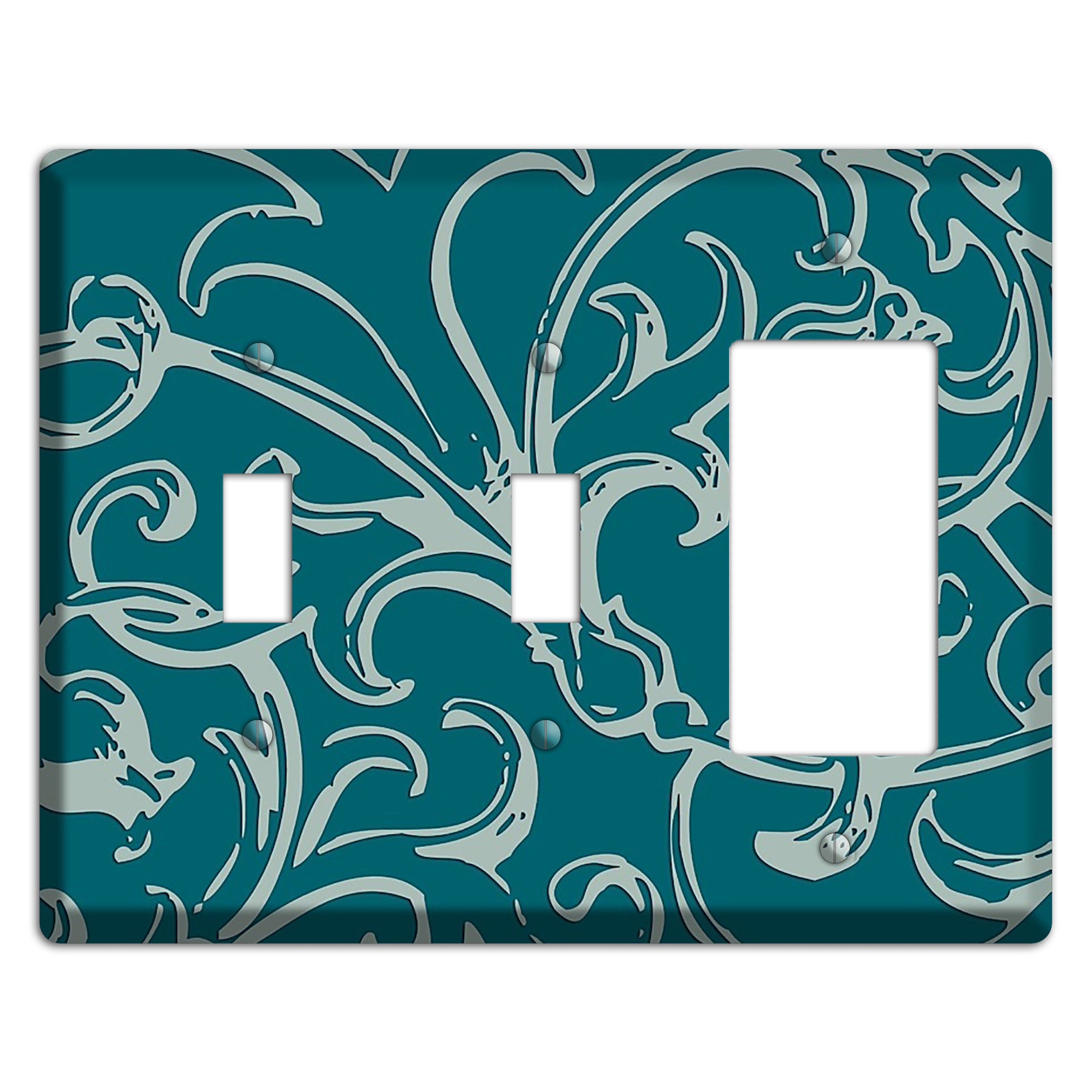 Victorian Teal 2 Toggle / Rocker Wallplate