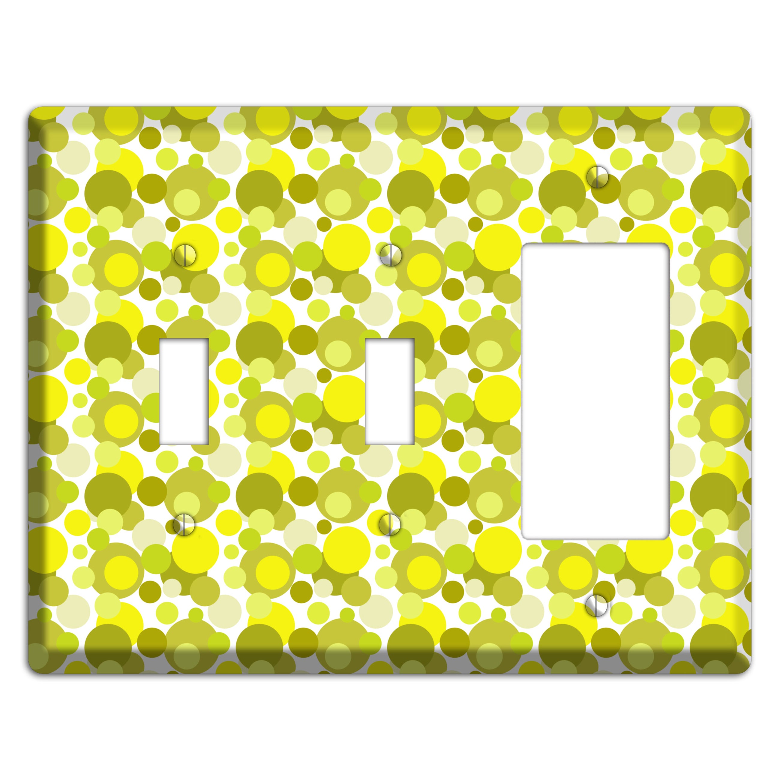 Multi Olive Bubble Dots 2 Toggle / Rocker Wallplate
