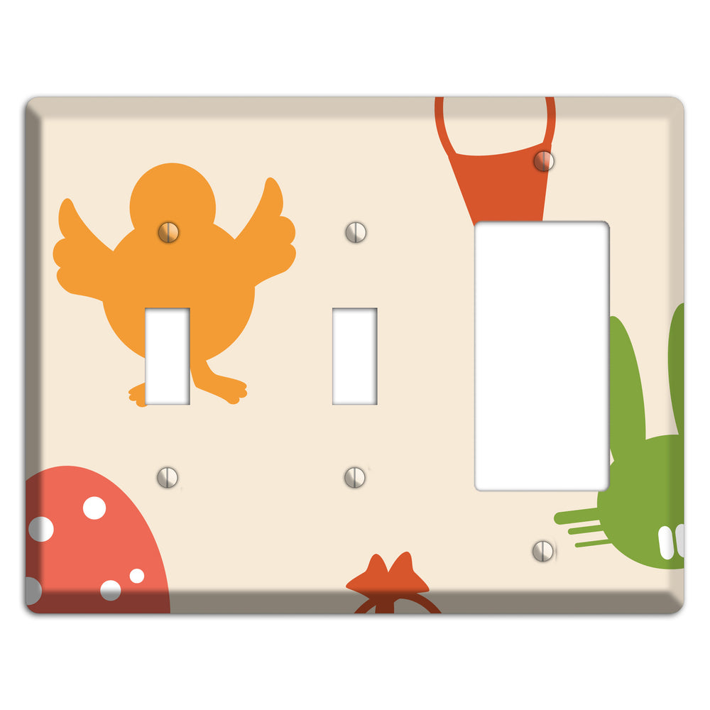 Yellow Chick 2 Toggle / Rocker Wallplate