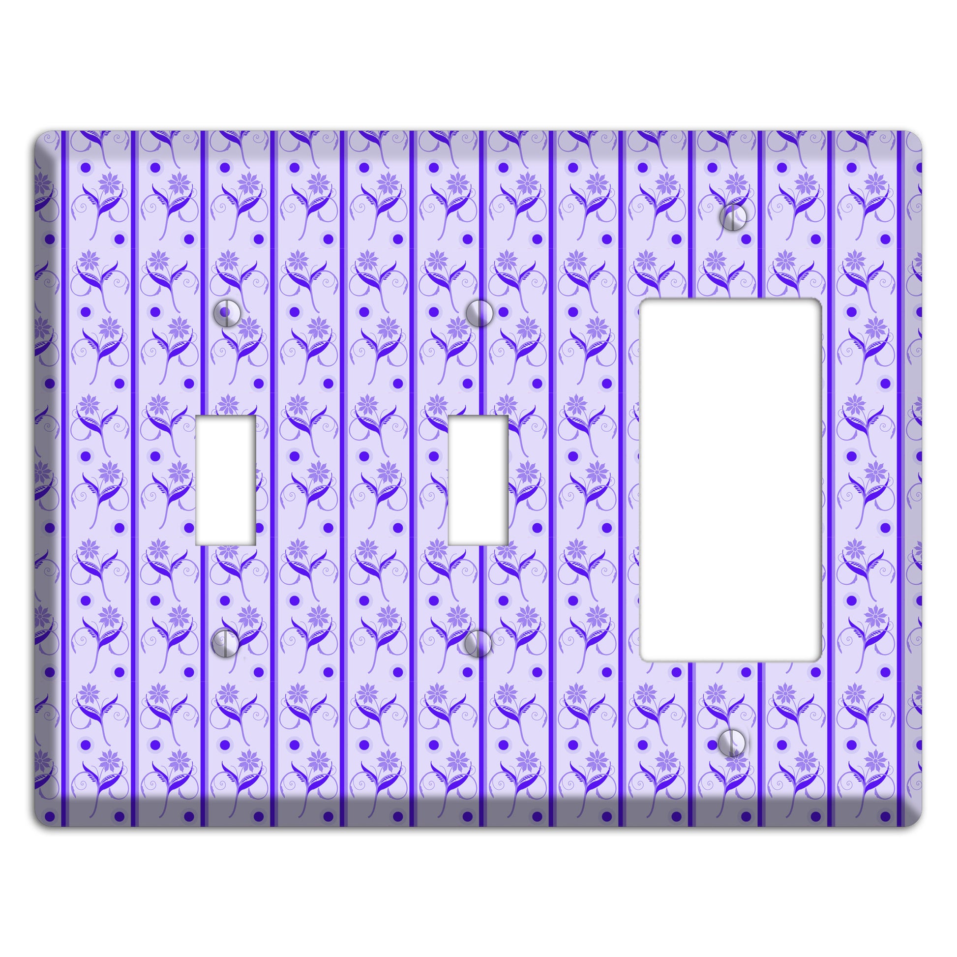 Purple Floral Pattern 2 Toggle / Rocker Wallplate