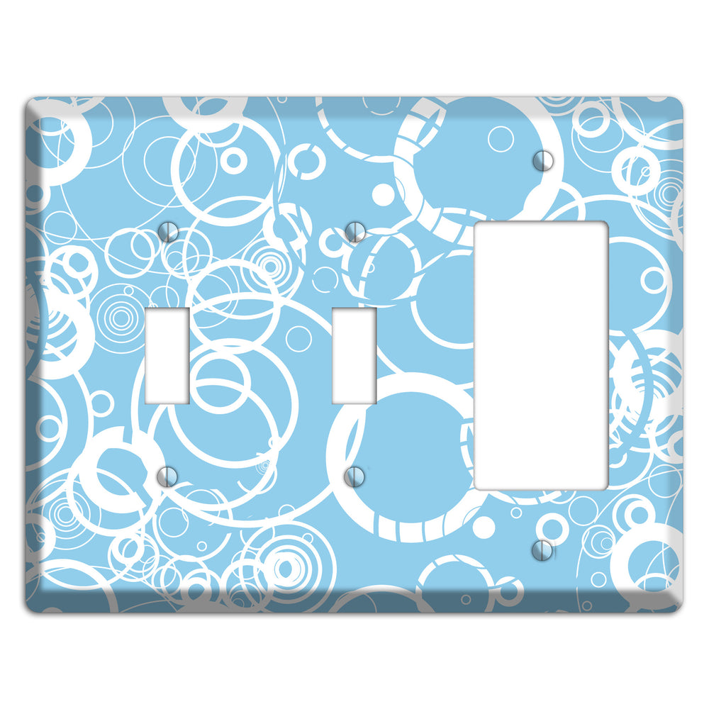 Light Blue Circles 2 Toggle / Rocker Wallplate