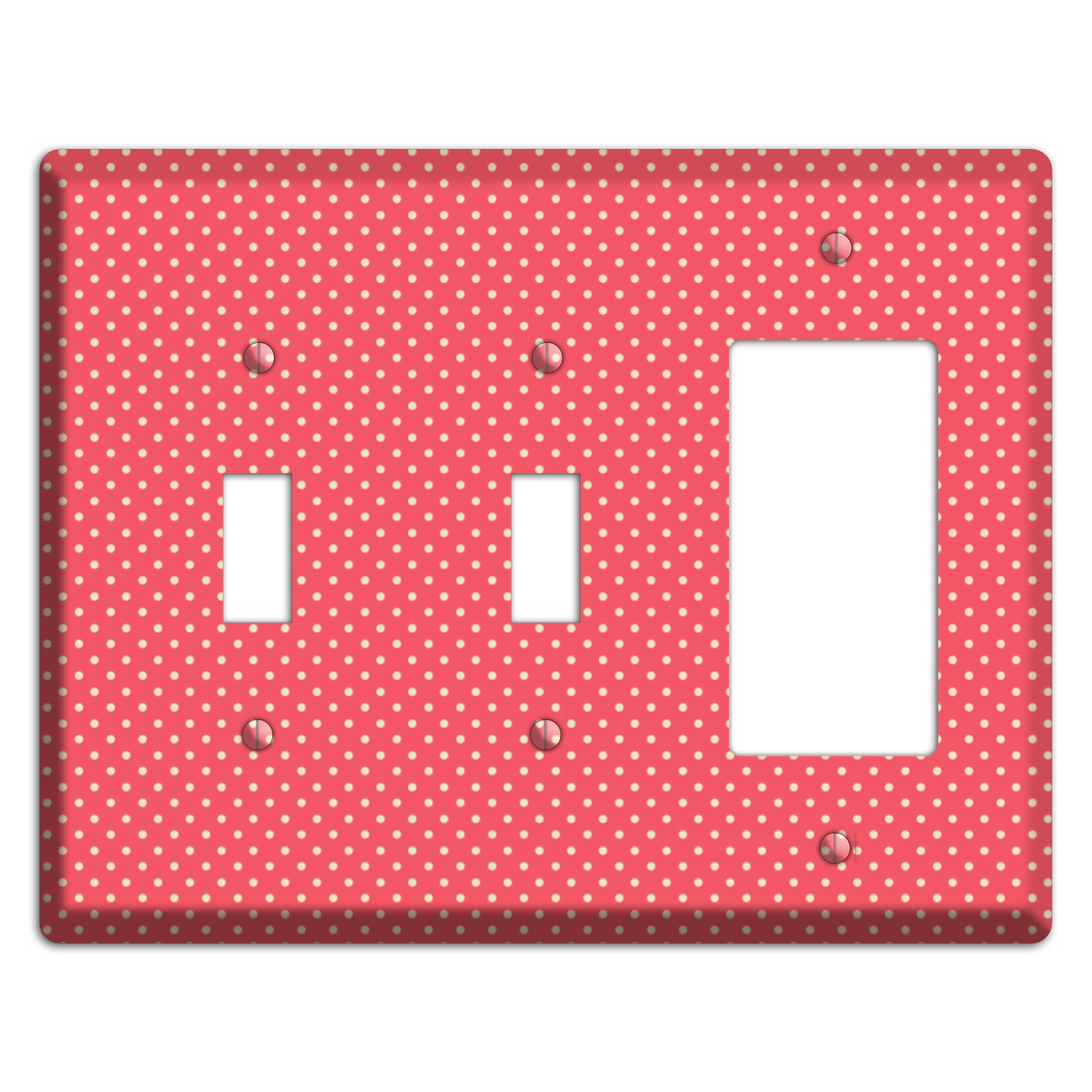 Multi Pink Tiny Polka Dots 2 Toggle / Rocker Wallplate