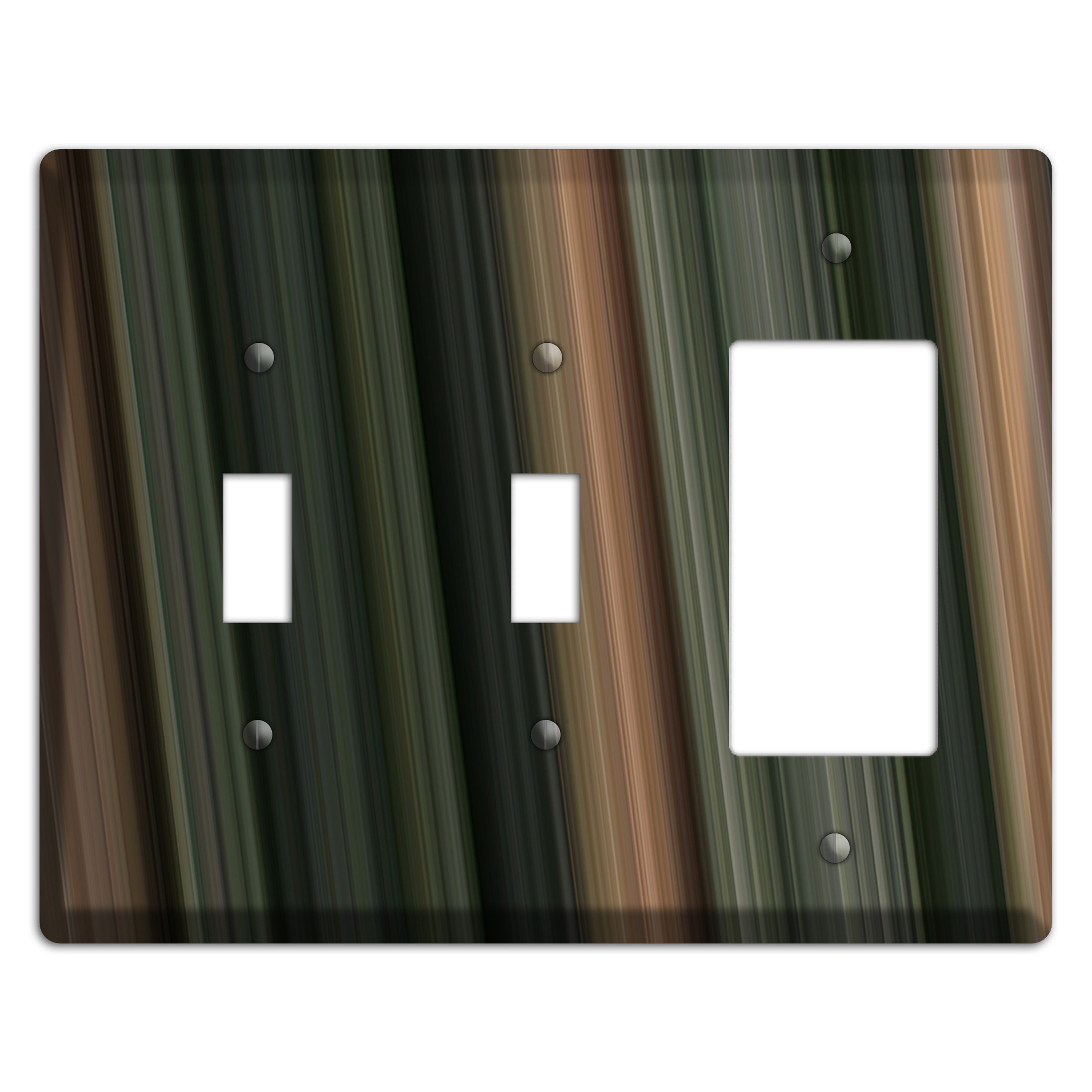 Multi Brown and Grey Ray of Light 2 Toggle / Rocker Wallplate