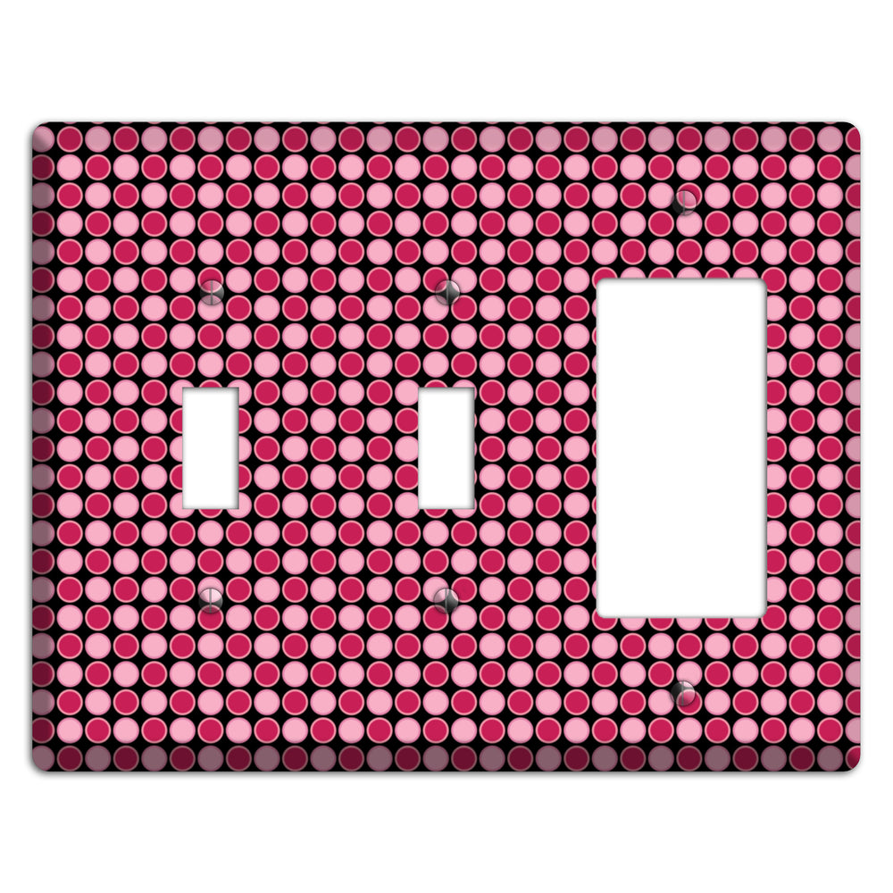Fuschia and Pink Tiled Dots 2 Toggle / Rocker Wallplate