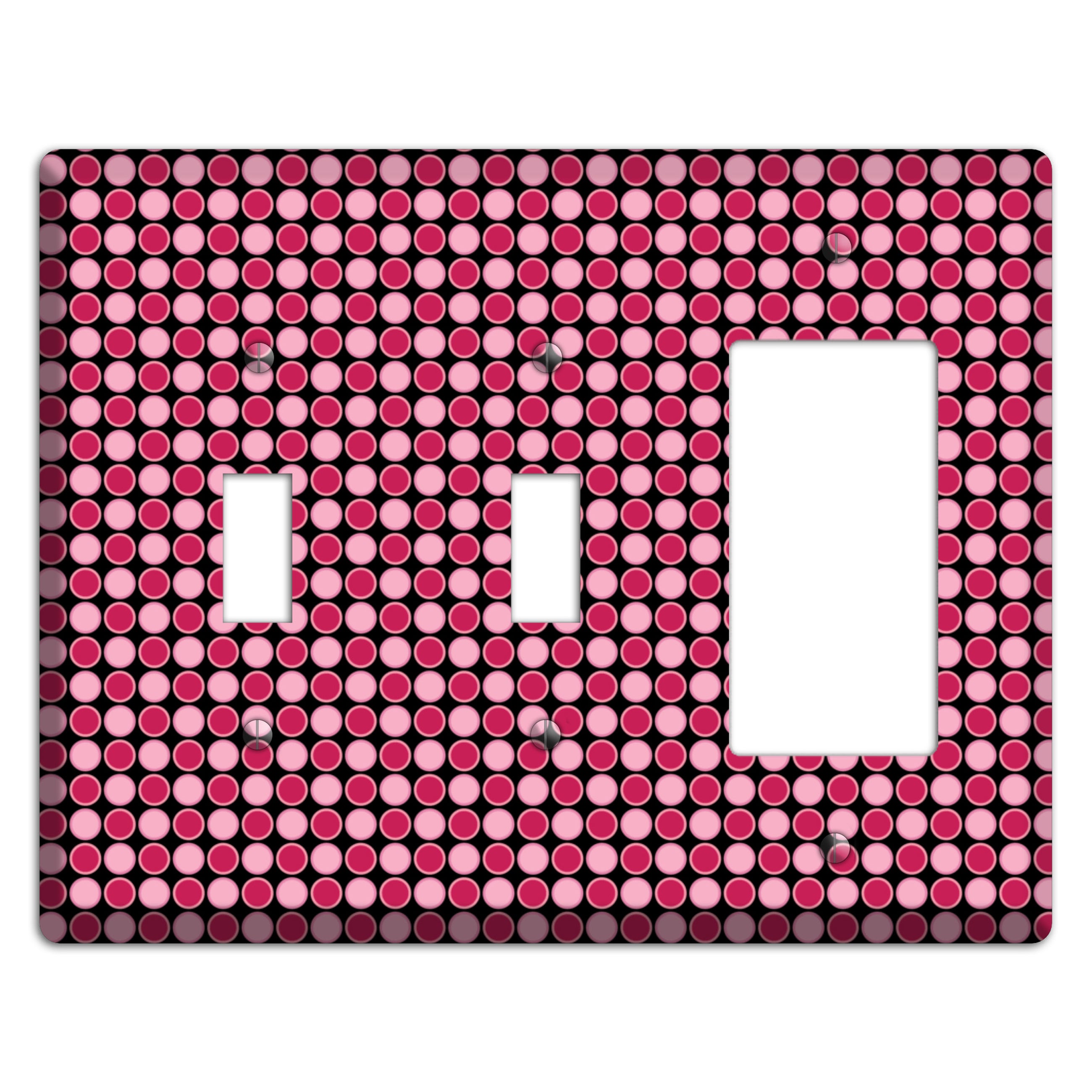 Fuschia and Pink Tiled Dots 2 Toggle / Rocker Wallplate