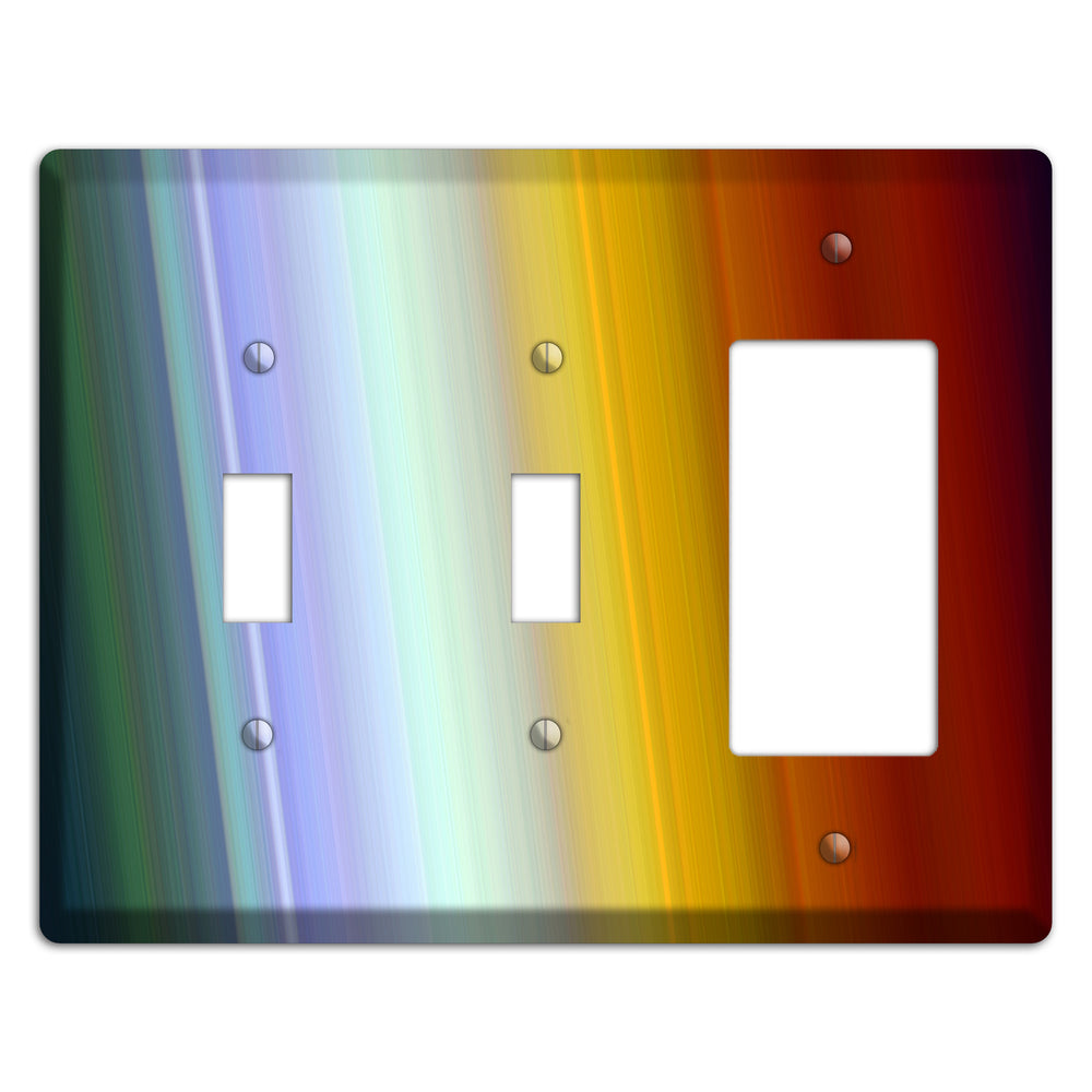Green Teal Lavender Yellow Ray of Light 2 Toggle / Rocker Wallplate