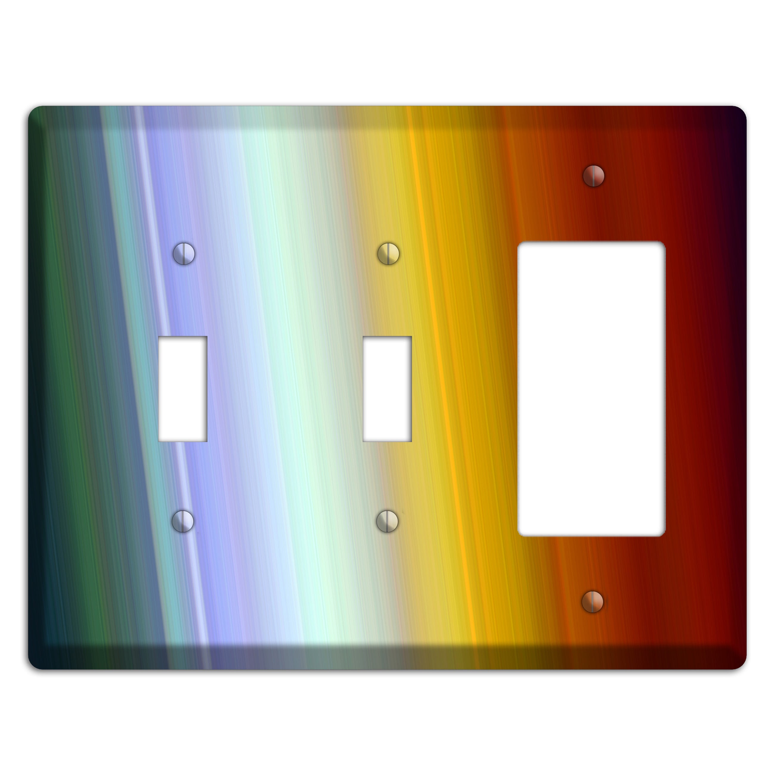 Green Teal Lavender Yellow Ray of Light 2 Toggle / Rocker Wallplate