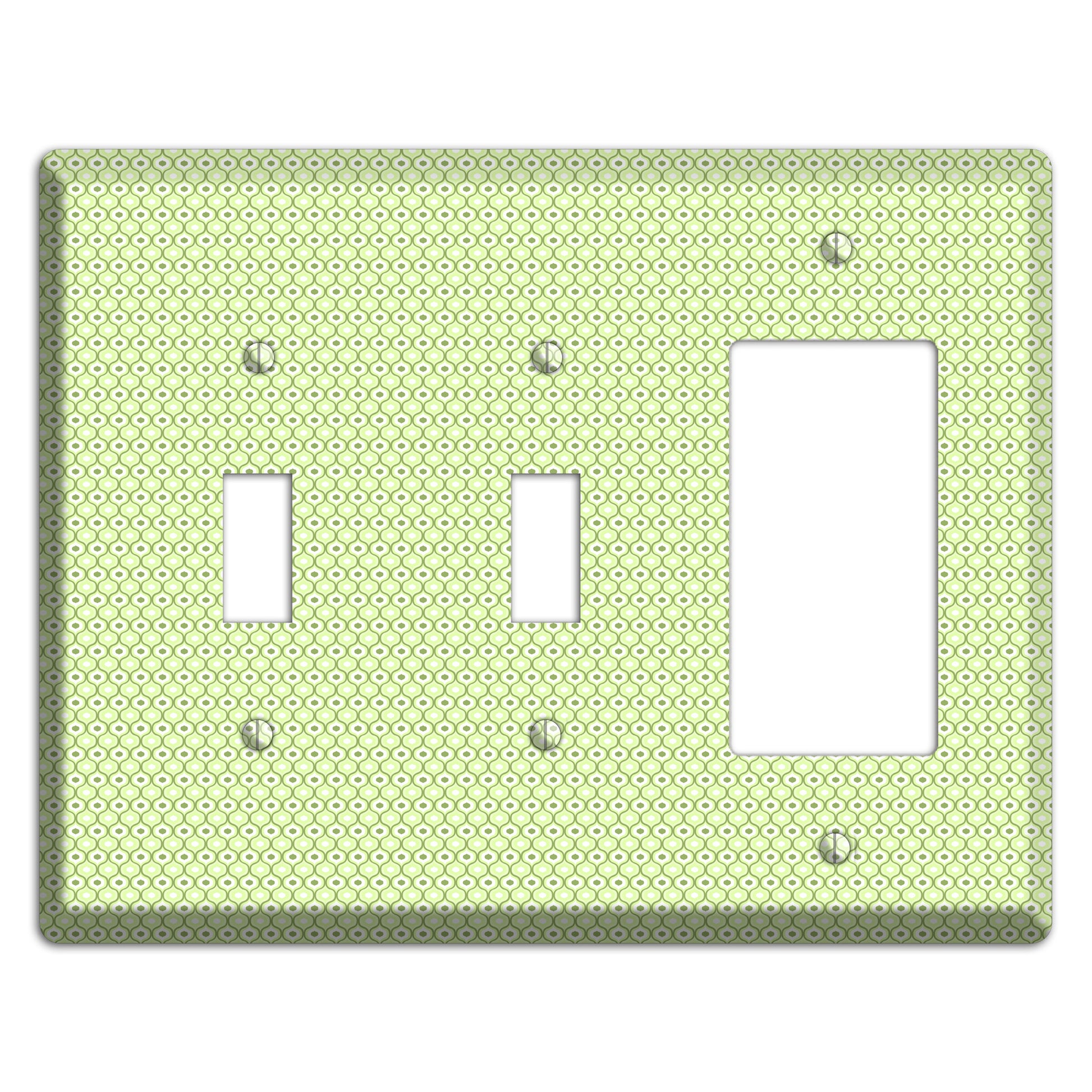 Multi Green Tiny Double Scallop 2 Toggle / Rocker Wallplate