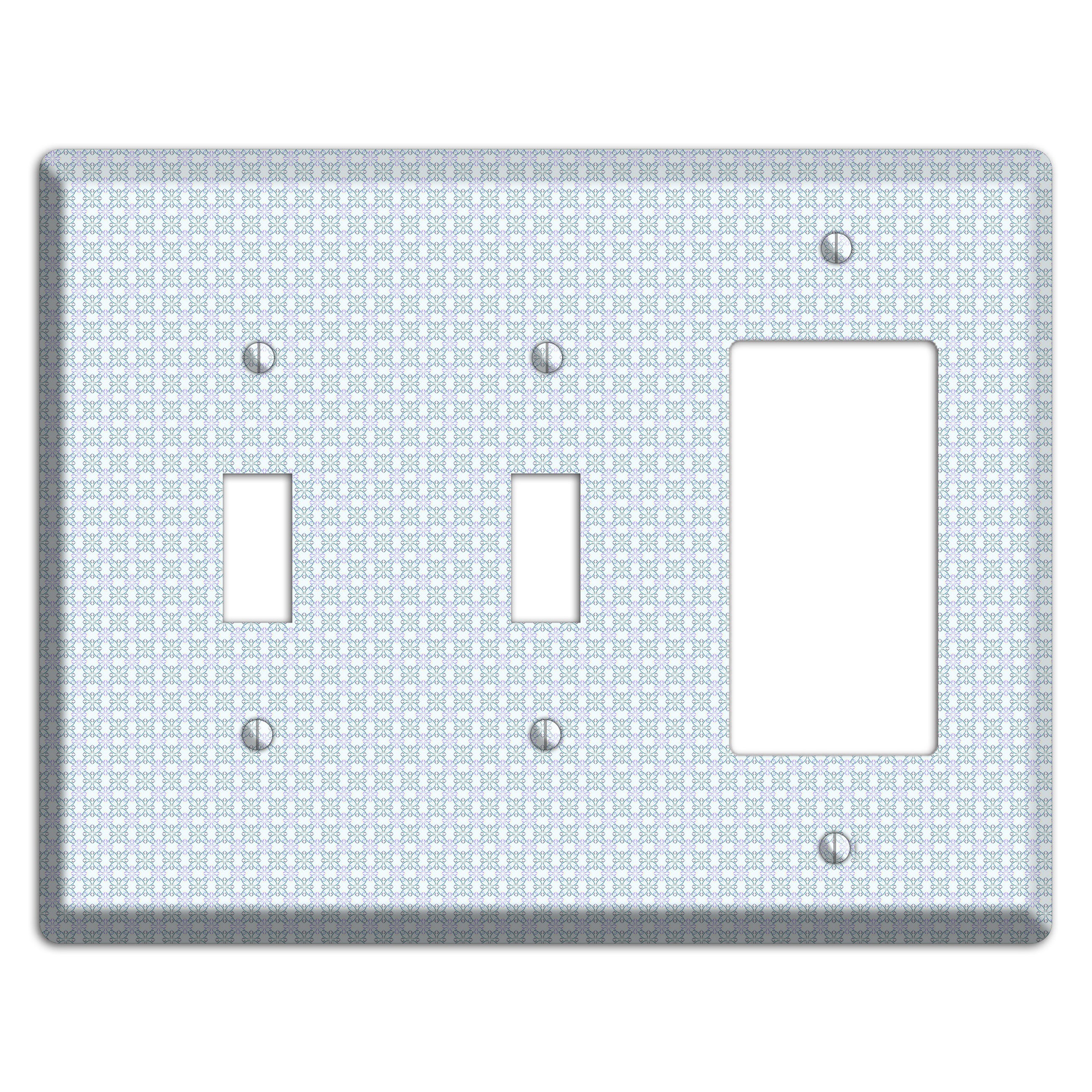 Light Blue and Lavender Tiled Tiny Arabesque 2 Toggle / Rocker Wallplate