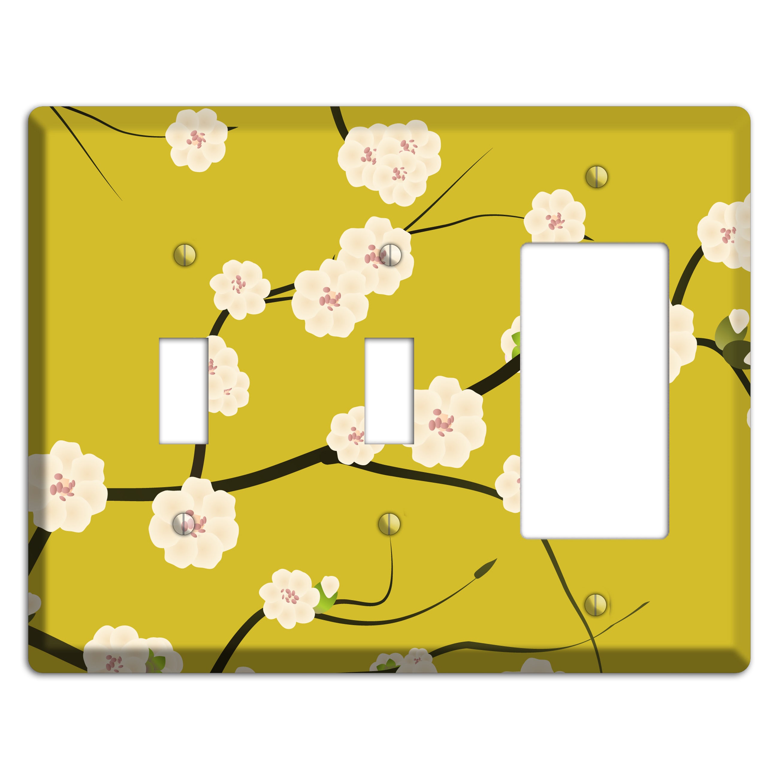 Yellow Chery Blossoms 2 Toggle / Rocker Wallplate