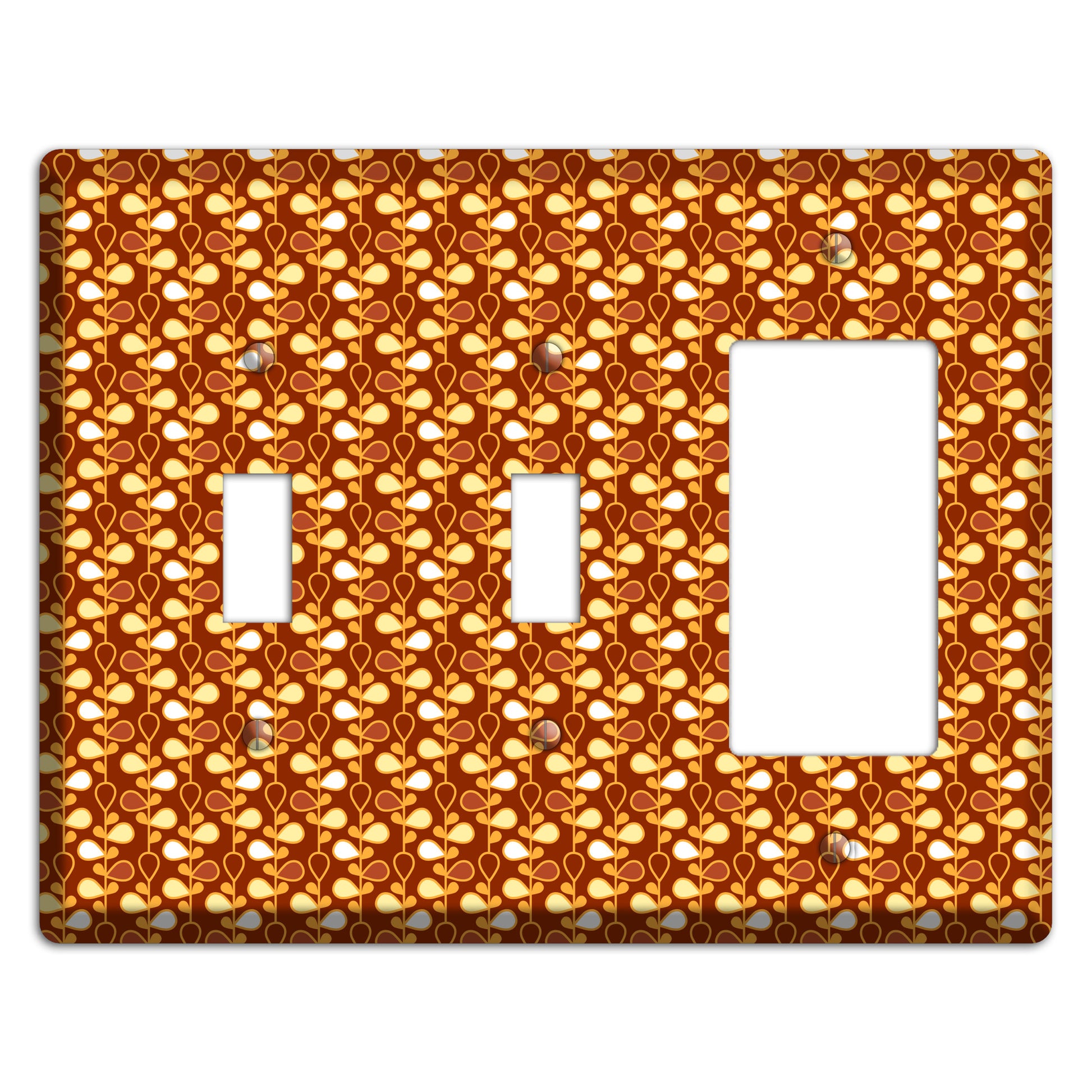 Maroon Teardrop Vine 2 Toggle / Rocker Wallplate