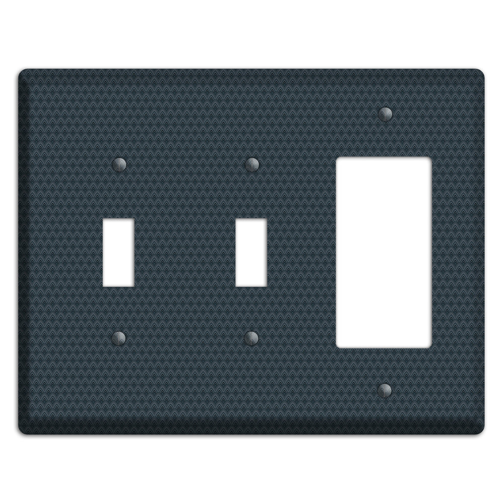 Navy Tiny Scallop 2 Toggle / Rocker Wallplate