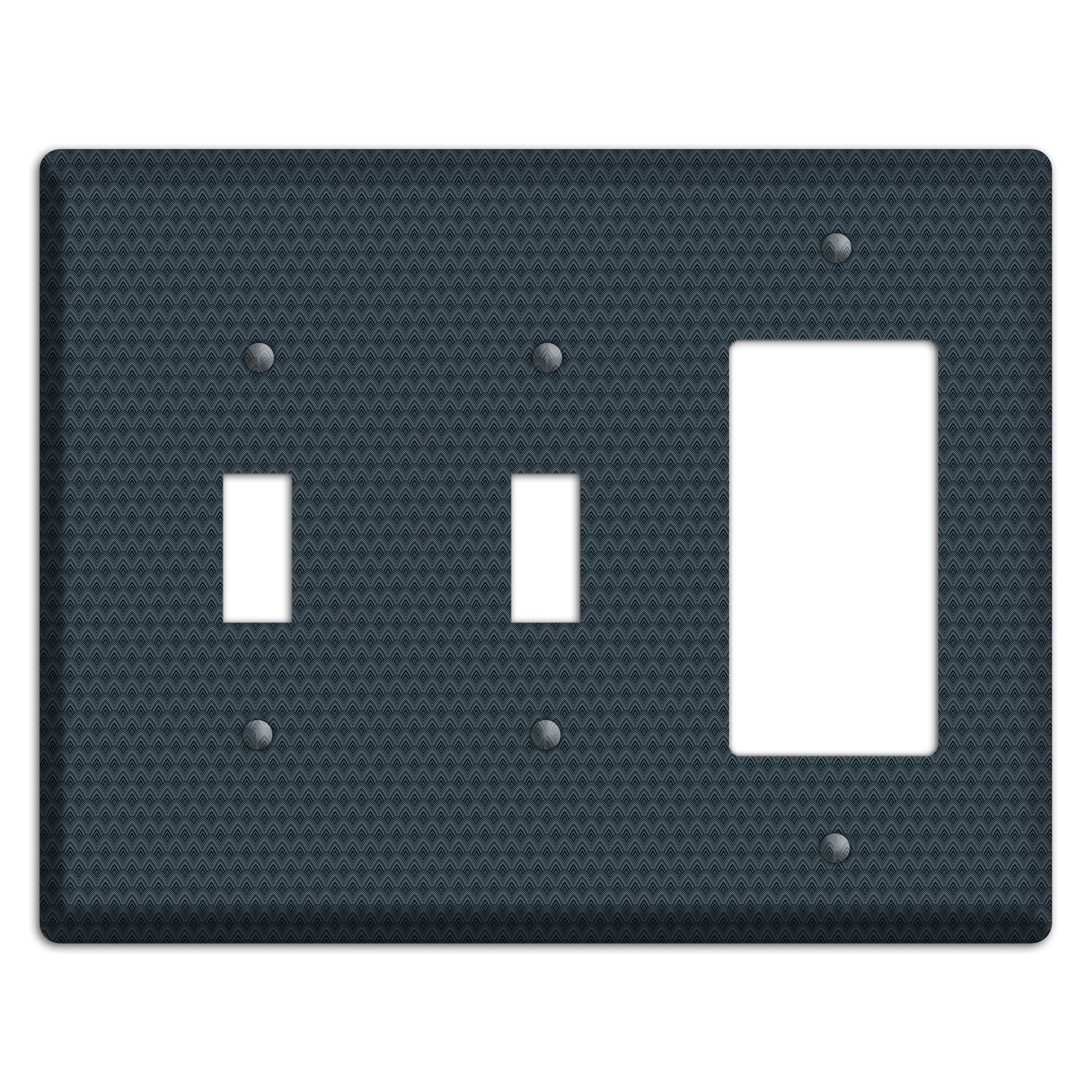 Navy Tiny Scallop 2 Toggle / Rocker Wallplate
