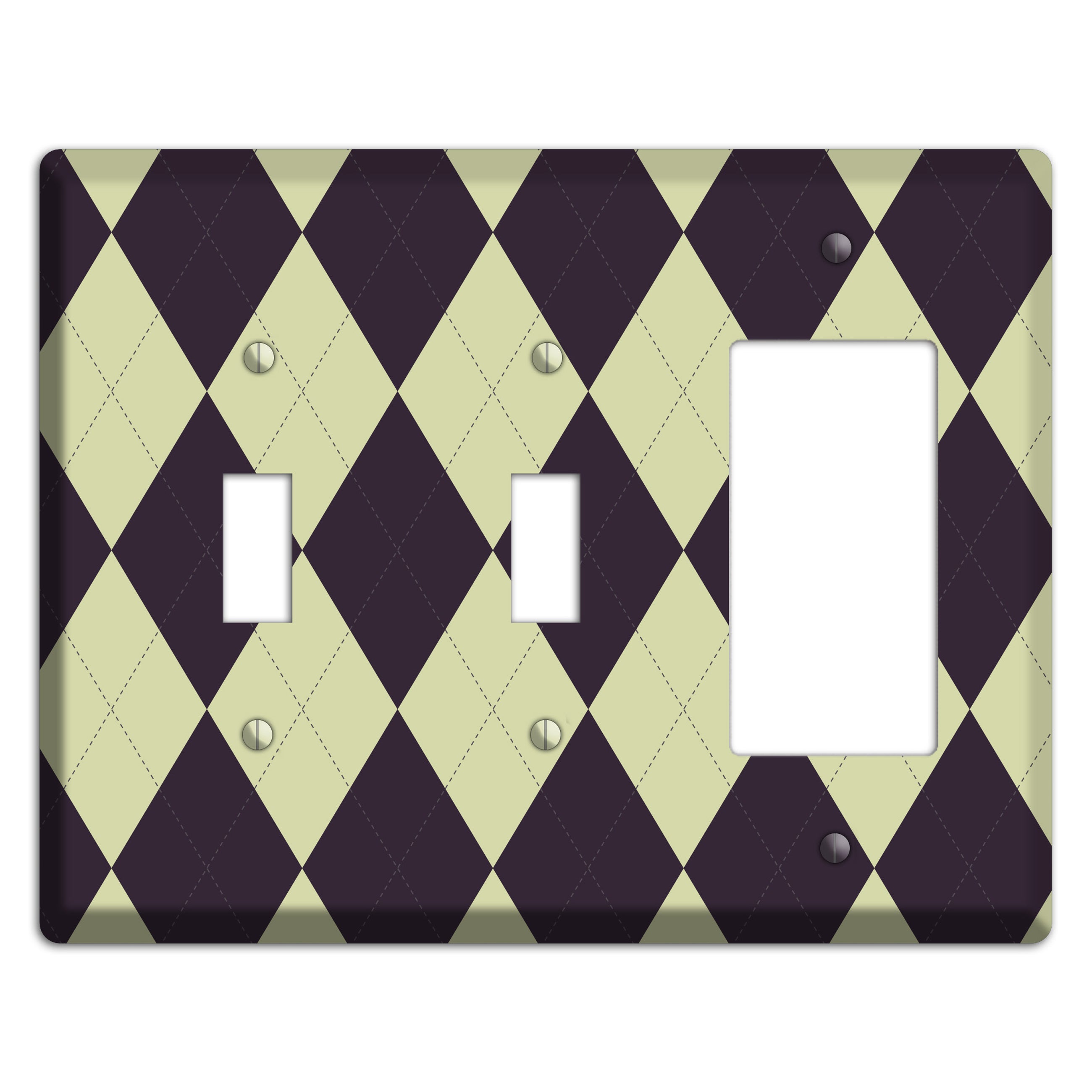 Beige Argyle 2 Toggle / Rocker Wallplate