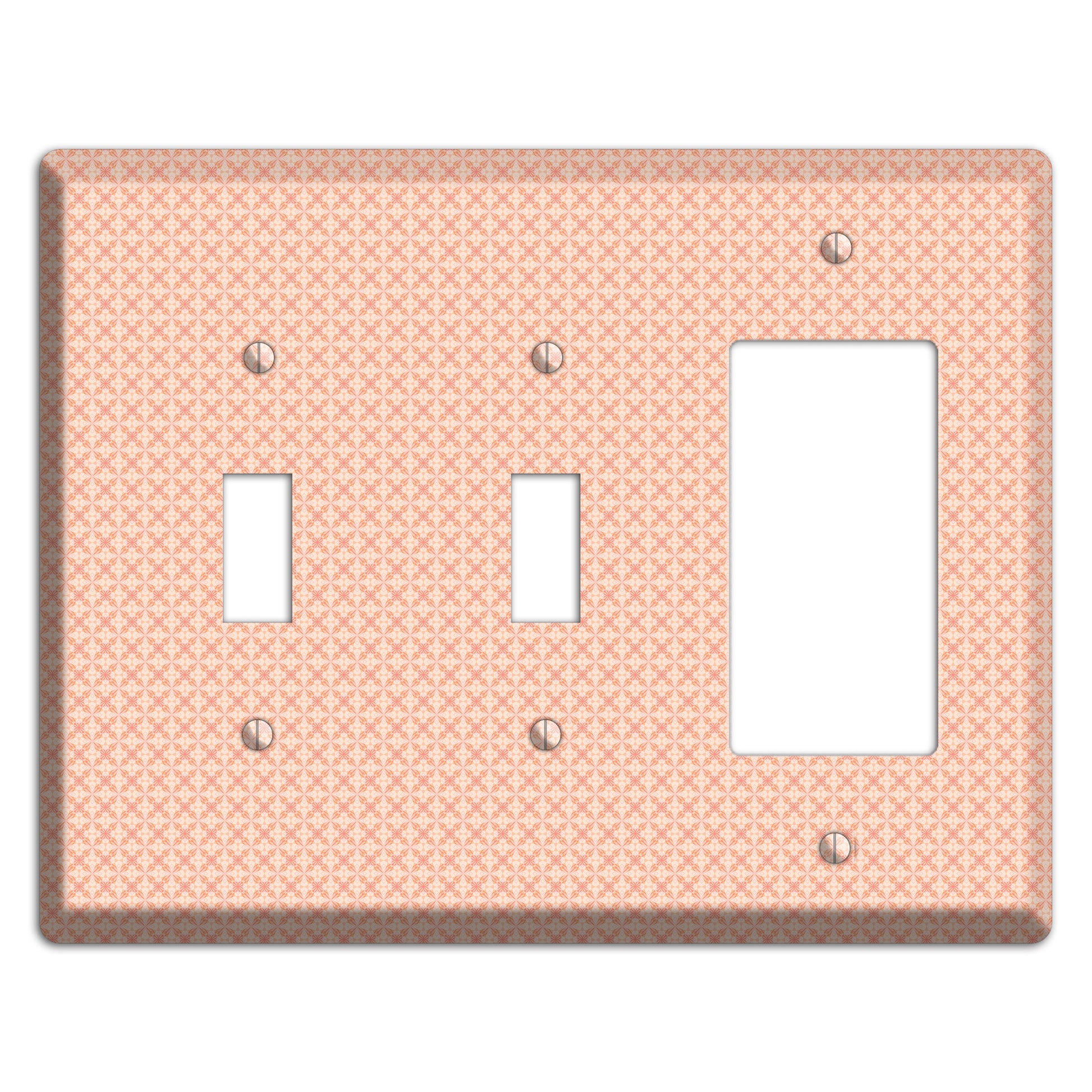 Peach Quatrefoil 2 Toggle / Rocker Wallplate
