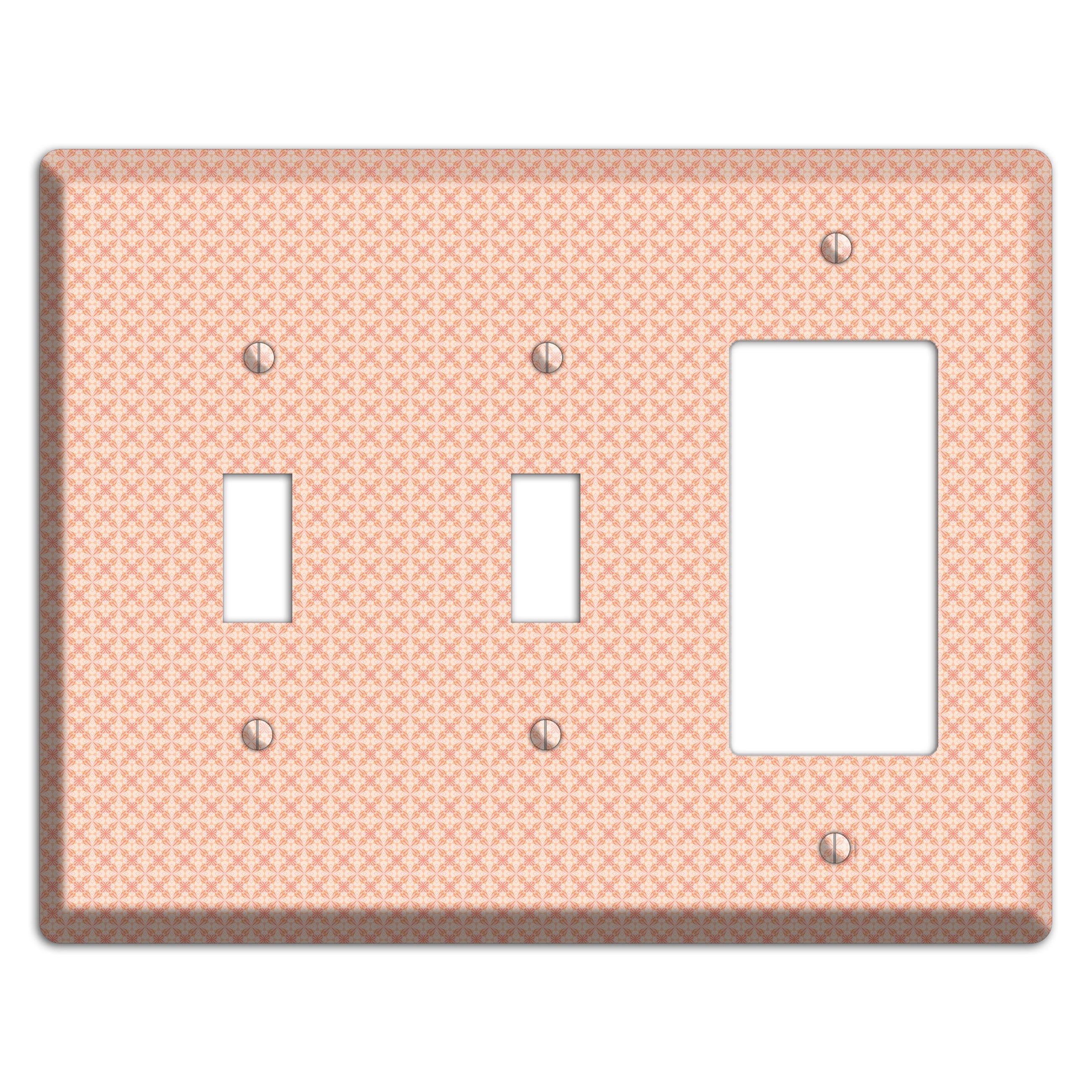Peach Quatrefoil 2 Toggle / Rocker Wallplate