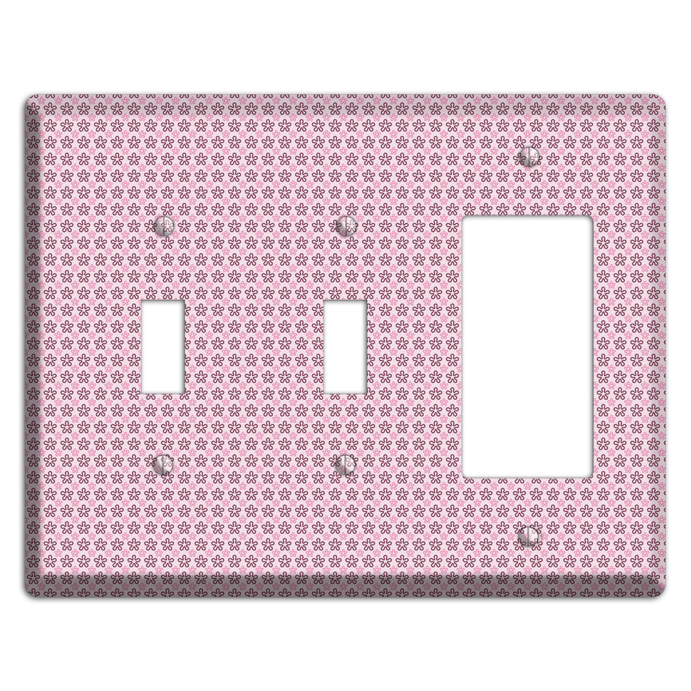 Pink Tiny Floral 2 Toggle / Rocker Wallplate