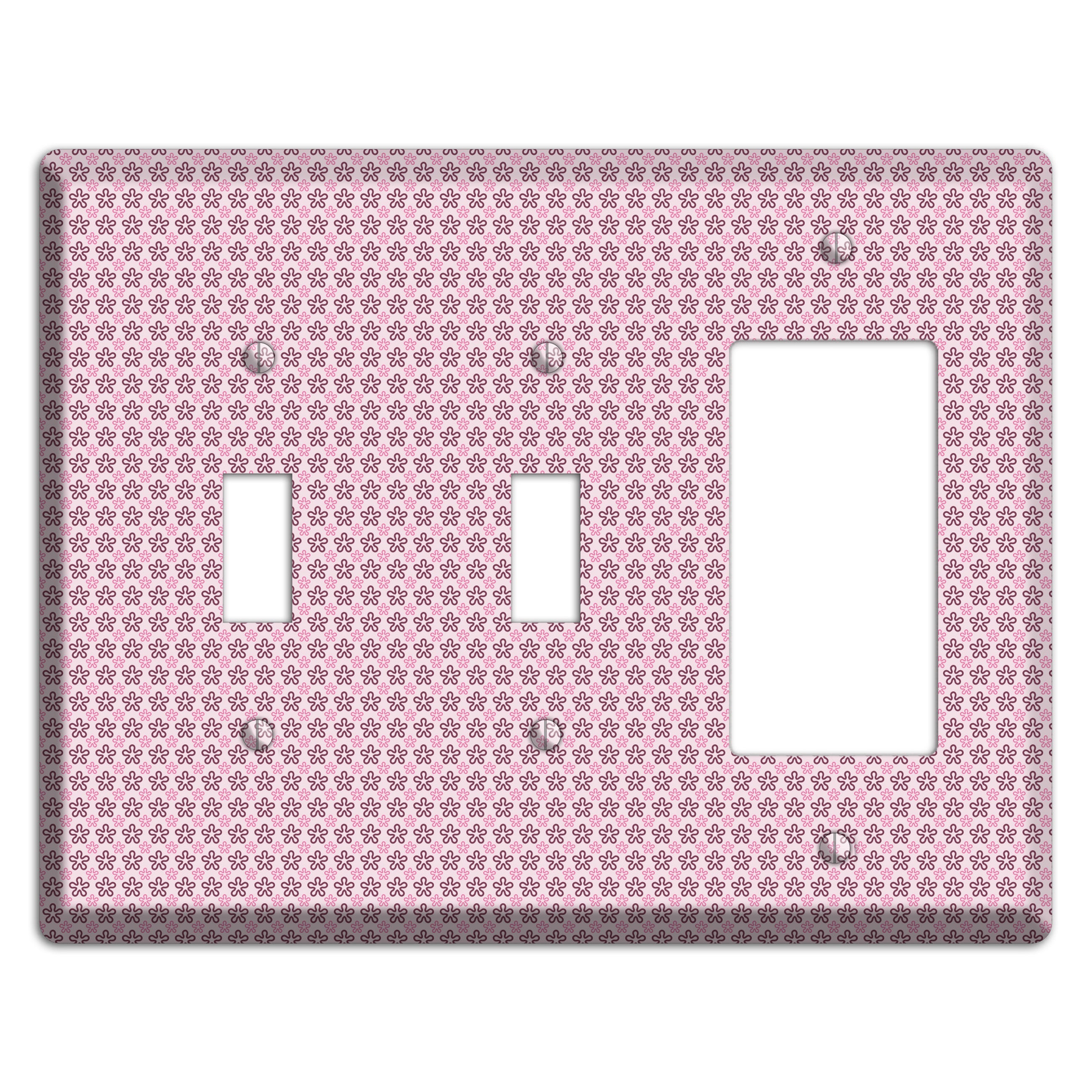 Pink Tiny Floral 2 Toggle / Rocker Wallplate