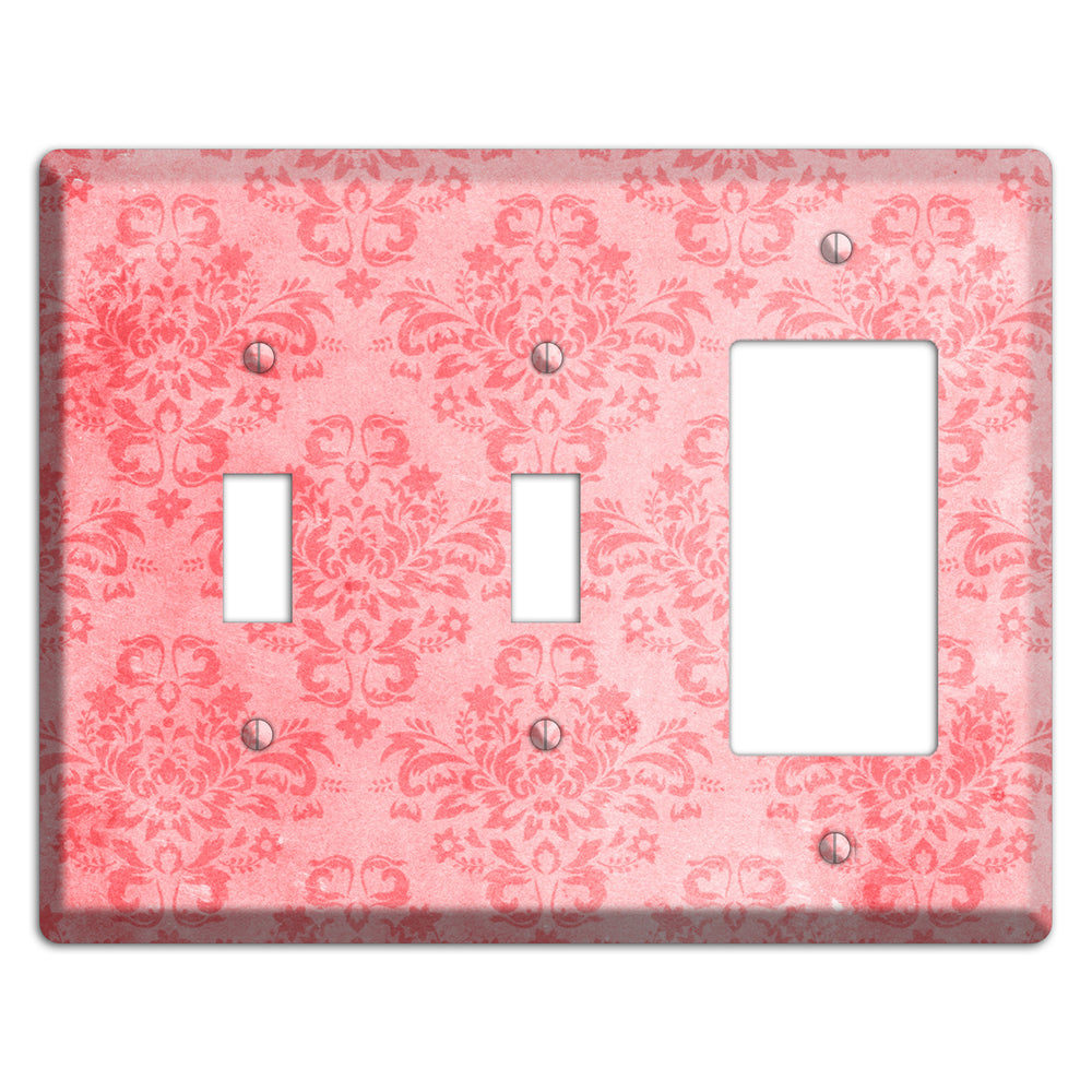 Rose Bud Soft Coral 2 Toggle / Rocker Wallplate