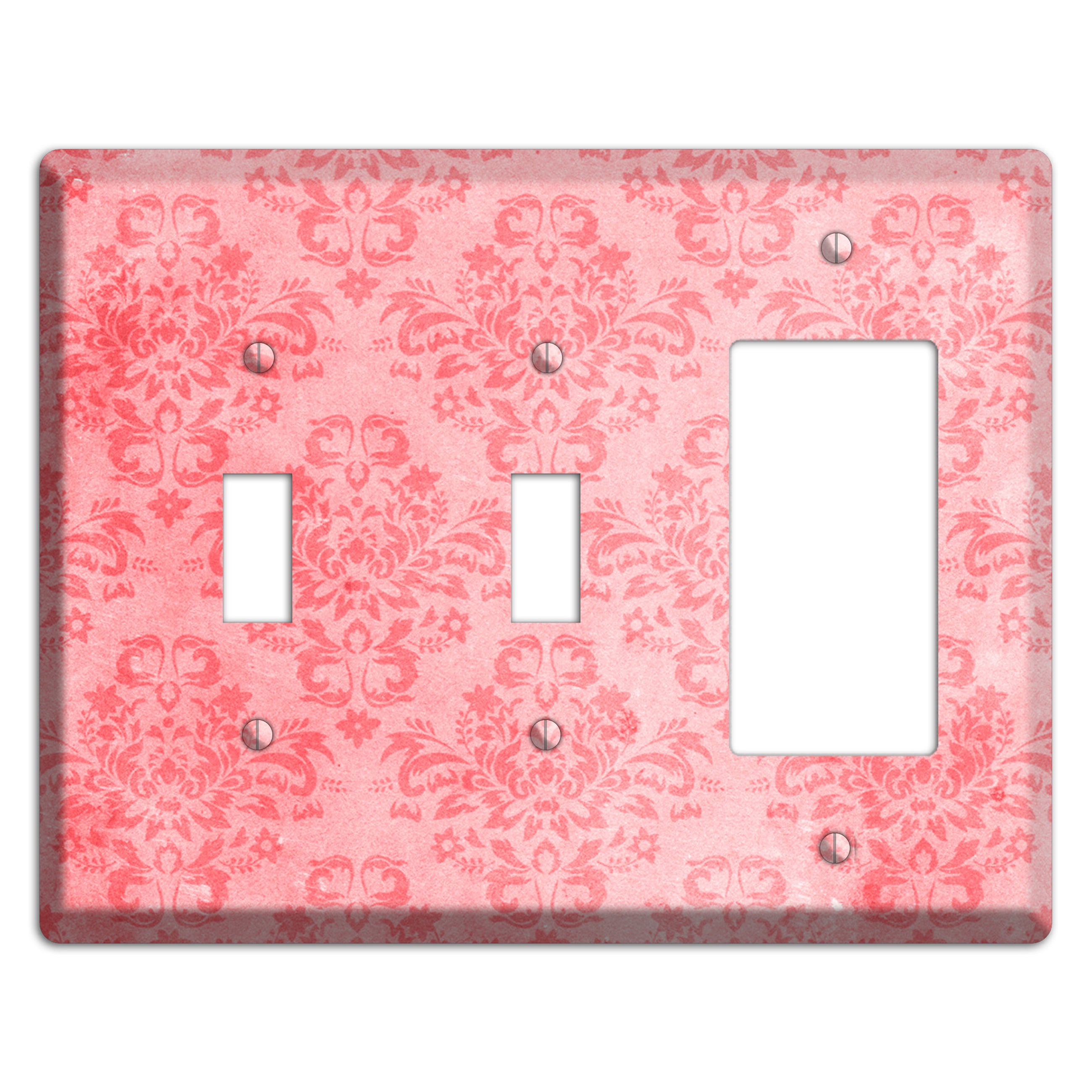 Rose Bud Soft Coral 2 Toggle / Rocker Wallplate
