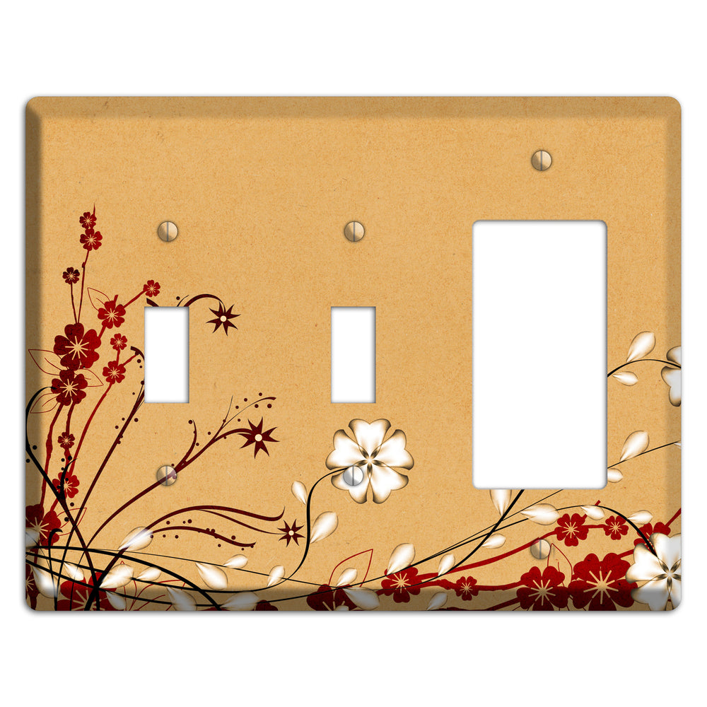 Delicate Red Flowers 2 Toggle / Rocker Wallplate