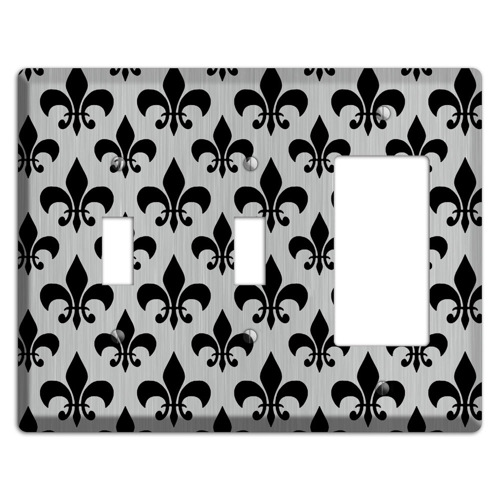 Fleur de Lis Stainless Steel 2 Toggle / Rocker Wallplate