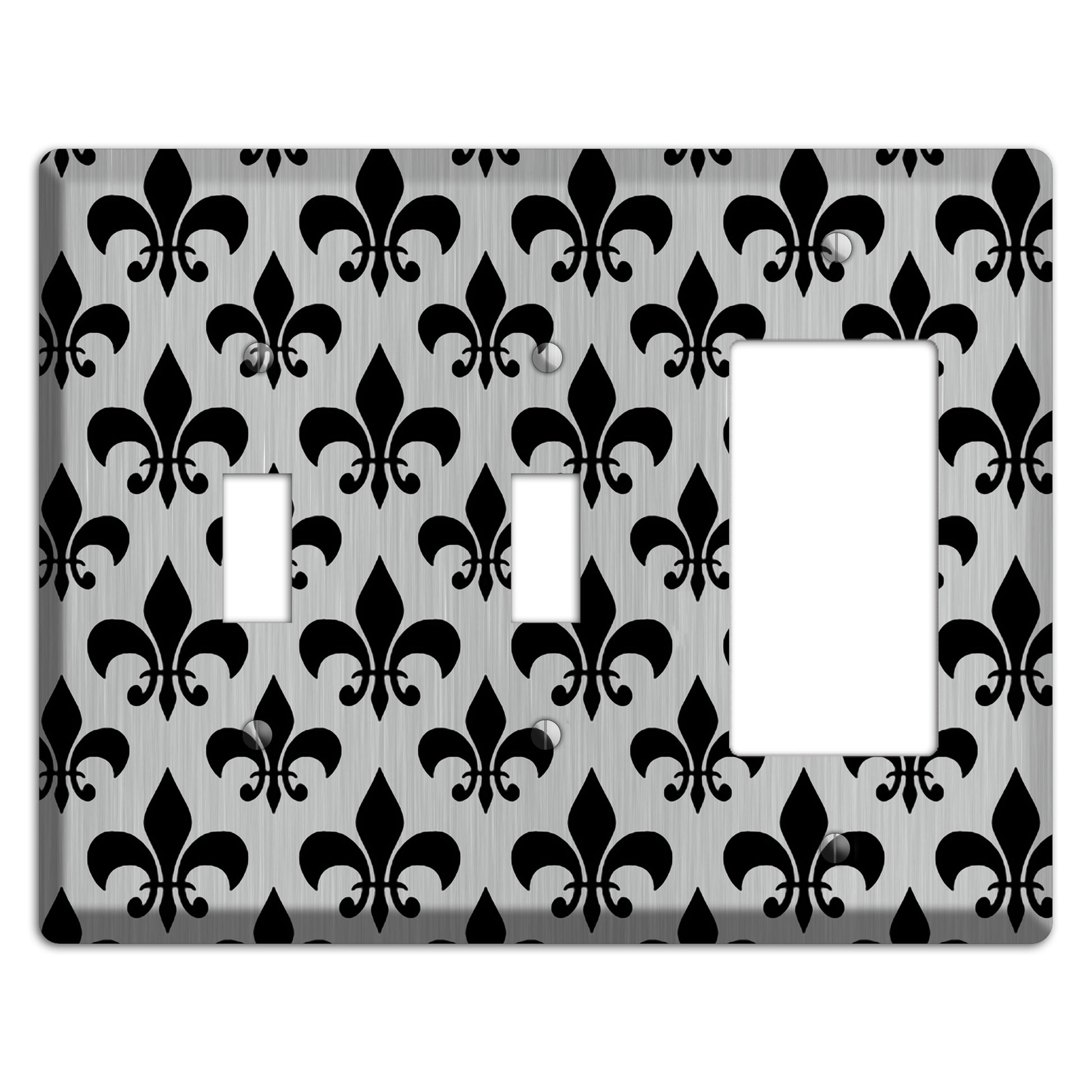 Fleur de Lis Stainless 2 Toggle / Rocker Wallplate