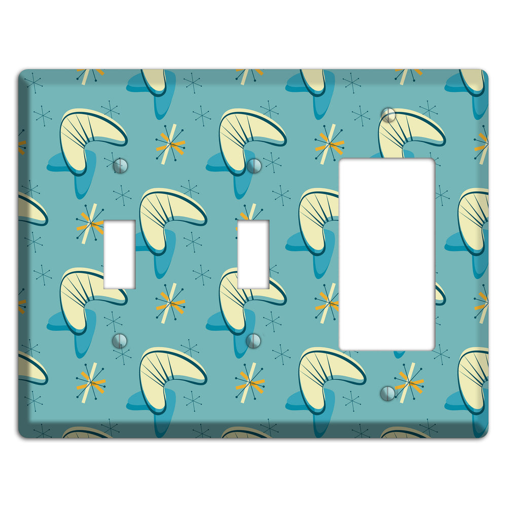 Yellow and Blue Boomerang 2 Toggle / Rocker Wallplate