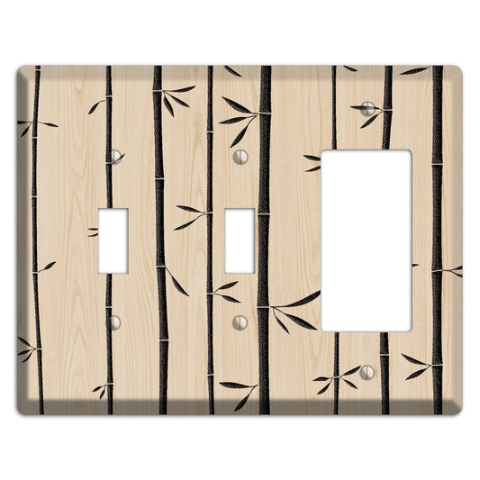 Bamboo Wood Lasered 2 Toggle / Rocker Wallplate