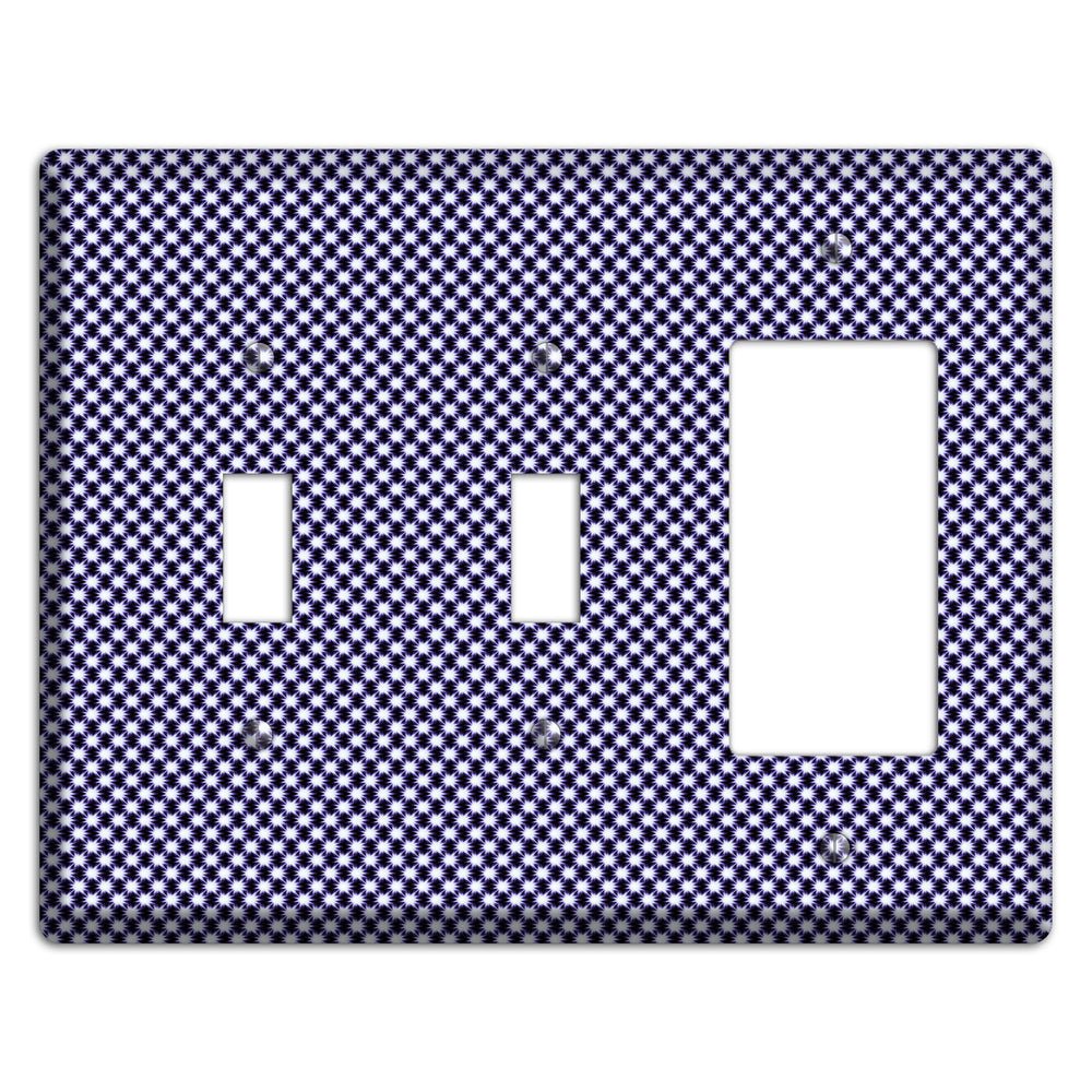 Black with White Aster Check 2 Toggle / Rocker Wallplate