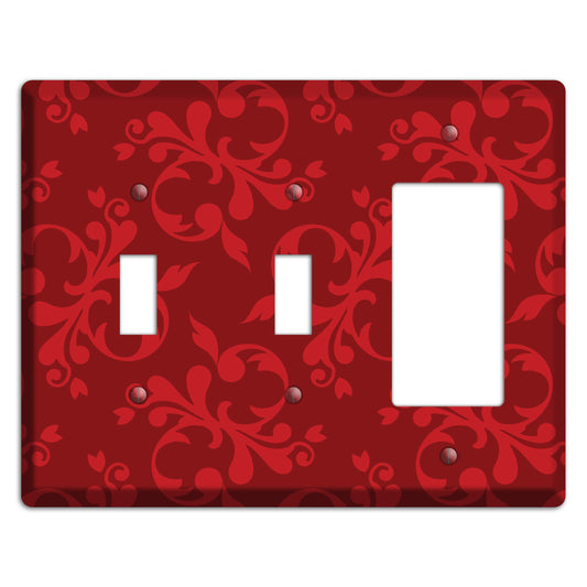 Red Victorian Toile 2 Toggle / Rocker Wallplate