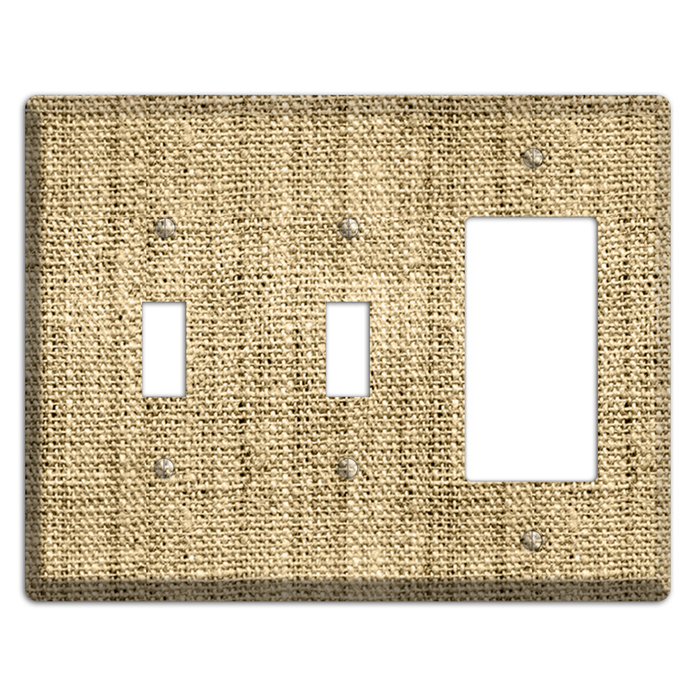 Indian Khaki Burlap 2 Toggle / Rocker Wallplate