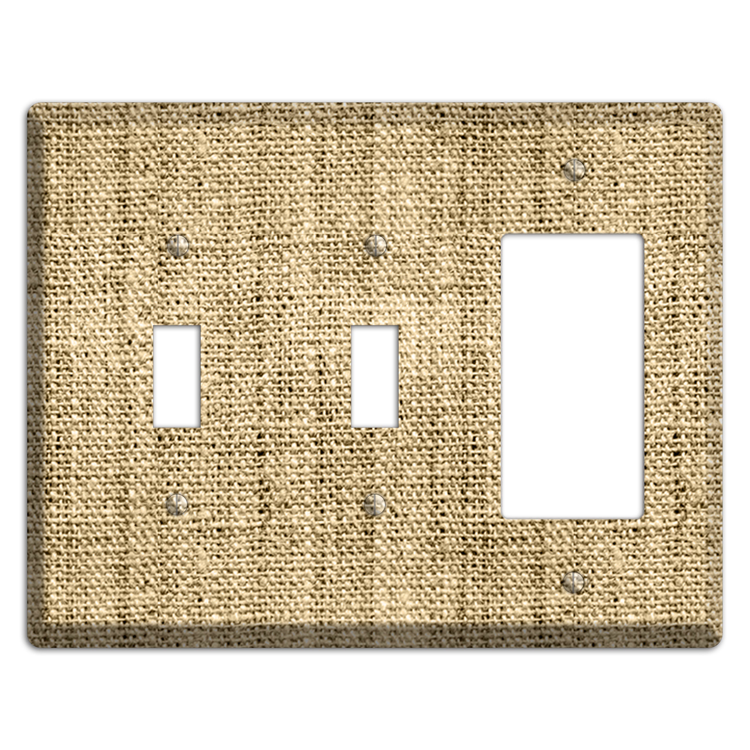 Indian Khaki Burlap 2 Toggle / Rocker Wallplate