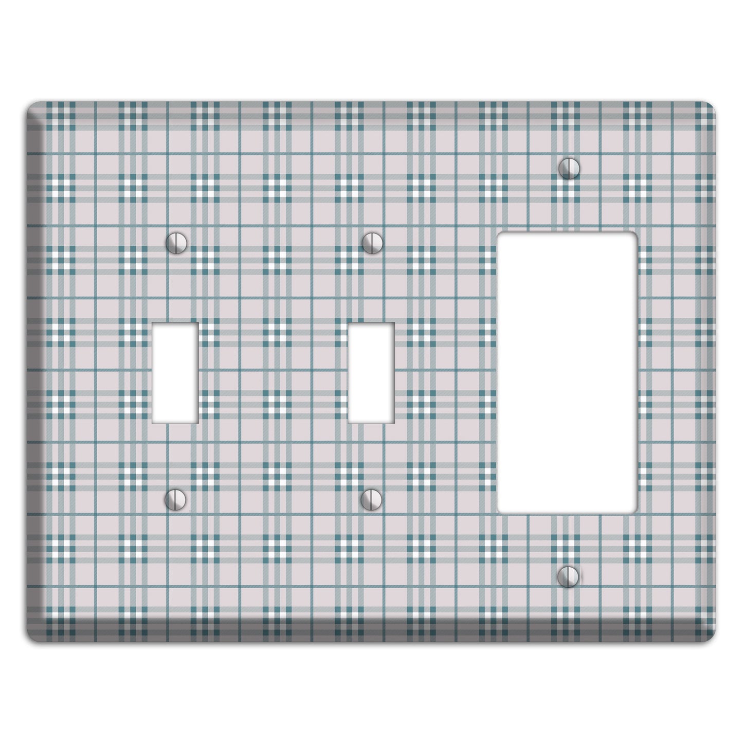 Multi Grey Plaid 2 Toggle / Rocker Wallplate