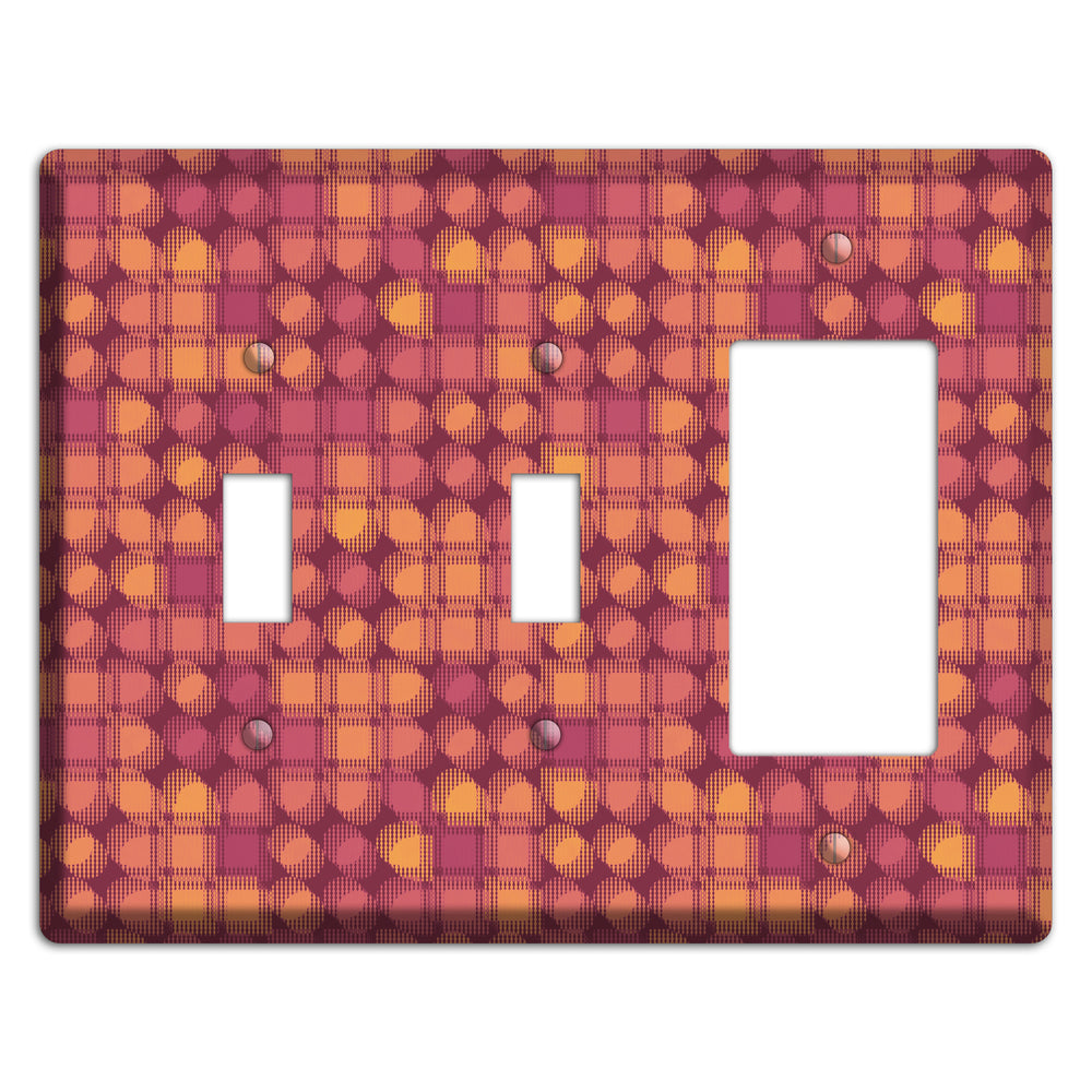 Coral Grunge Circles 2 Toggle / Rocker Wallplate