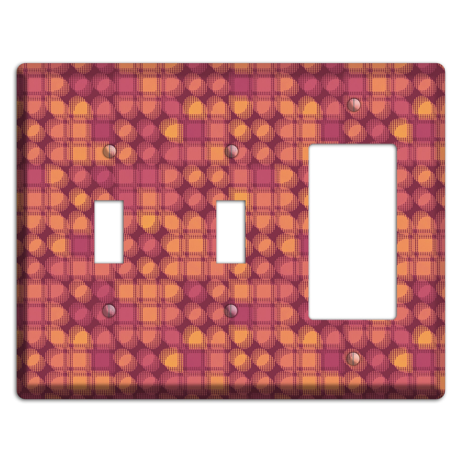 Coral Grunge Circles 2 Toggle / Rocker Wallplate