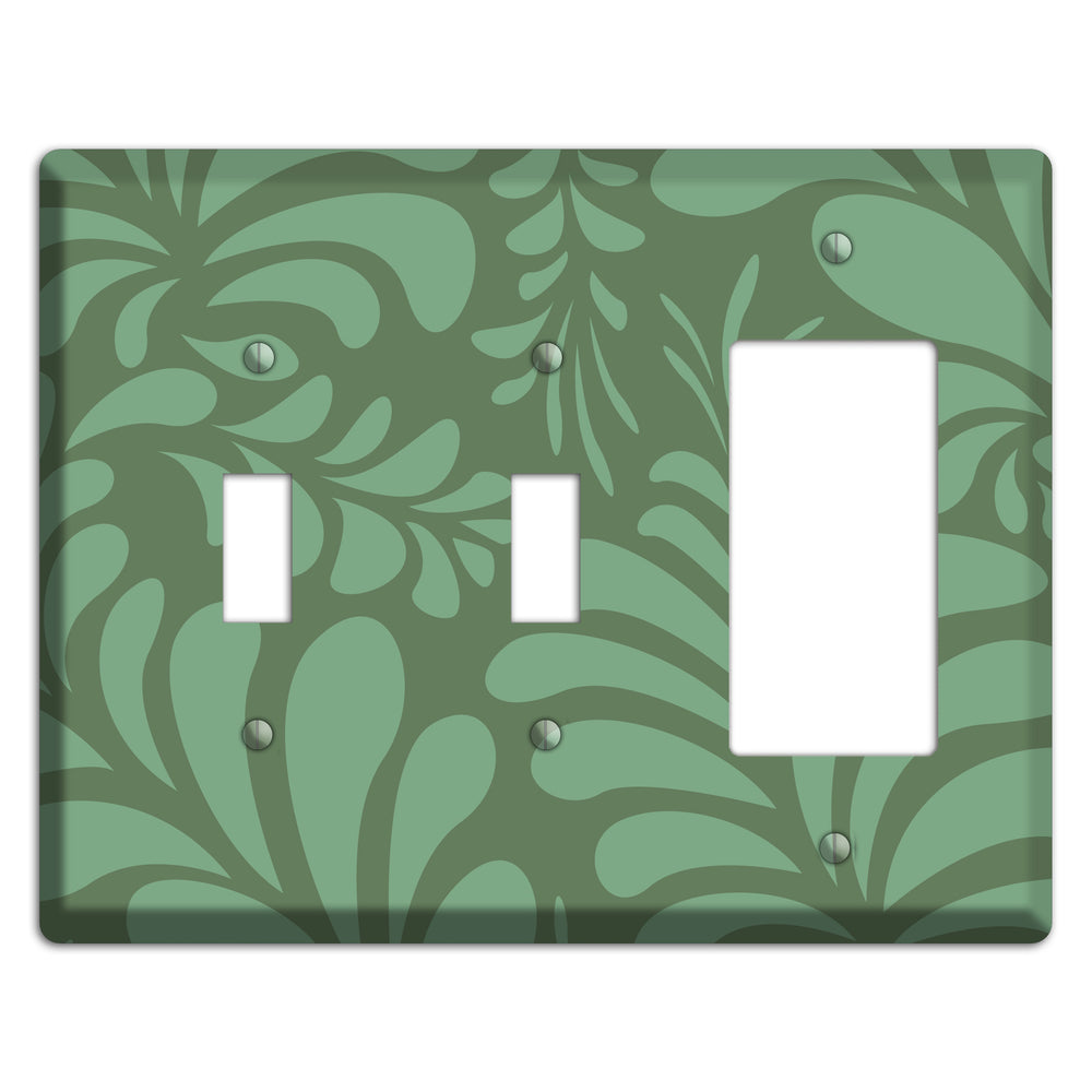 Green Herati 2 Toggle / Rocker Wallplate