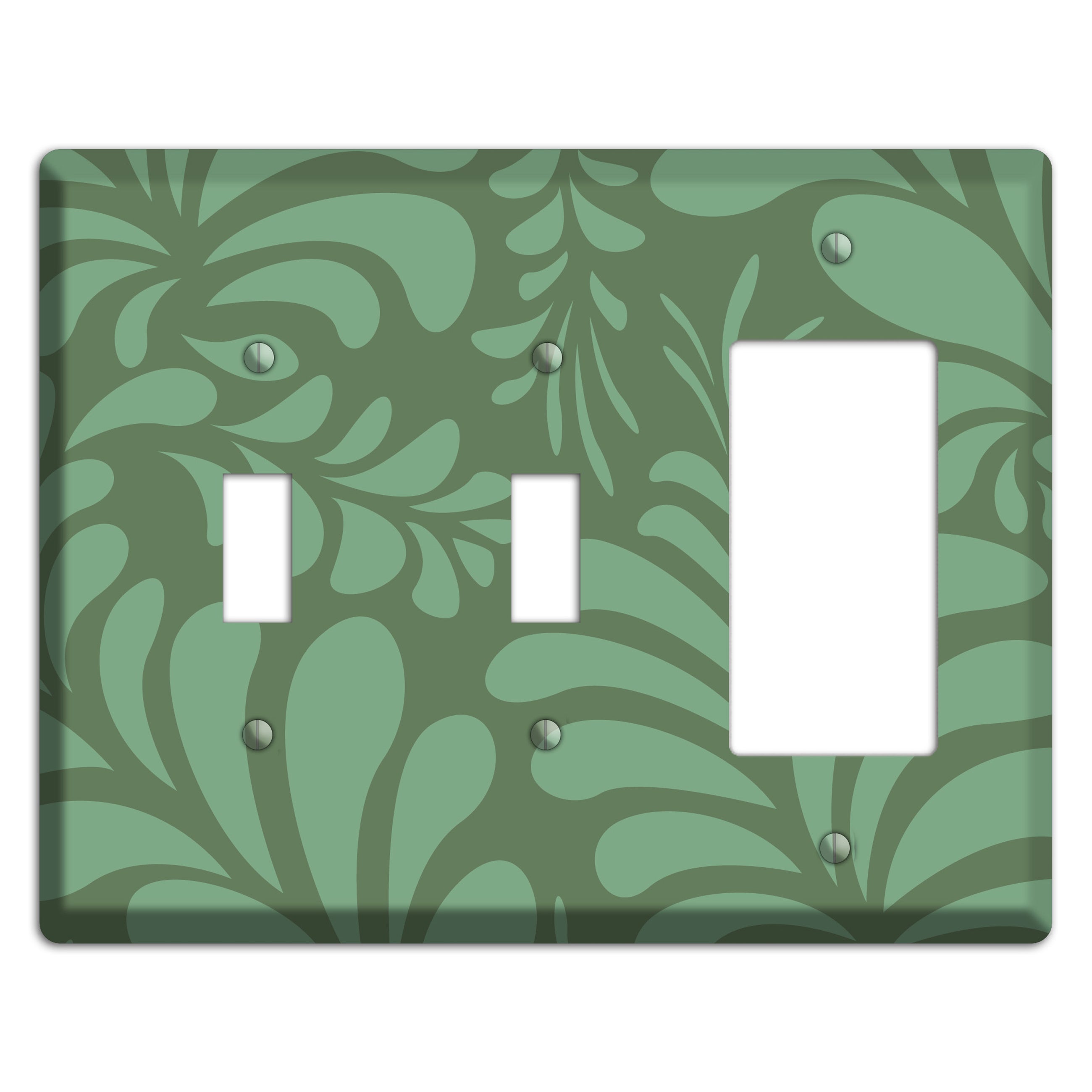 Green Herati 2 Toggle / Rocker Wallplate